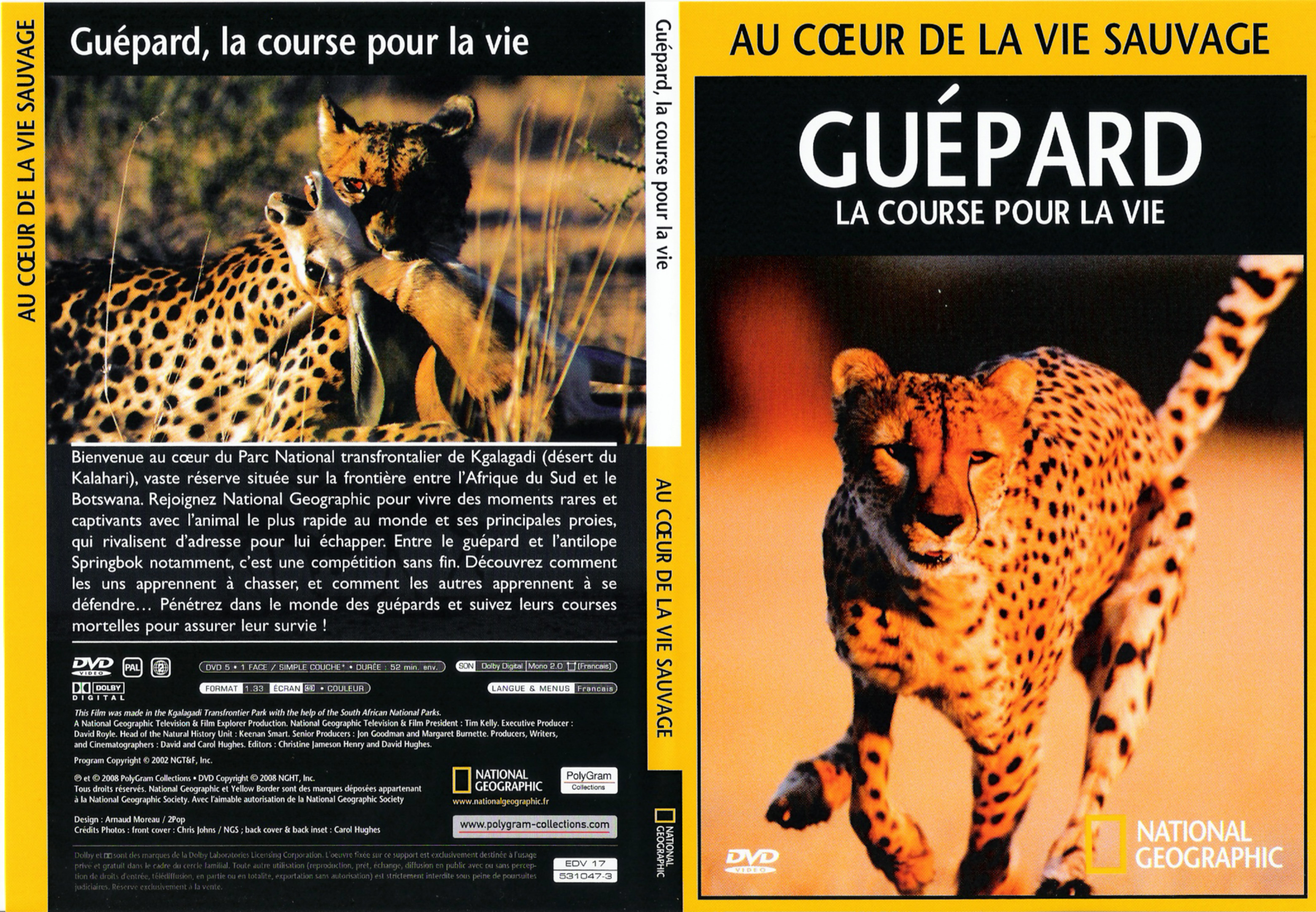 Jaquette DVD Au coeur de la vie sauvage - Gupard, la course pour la vie