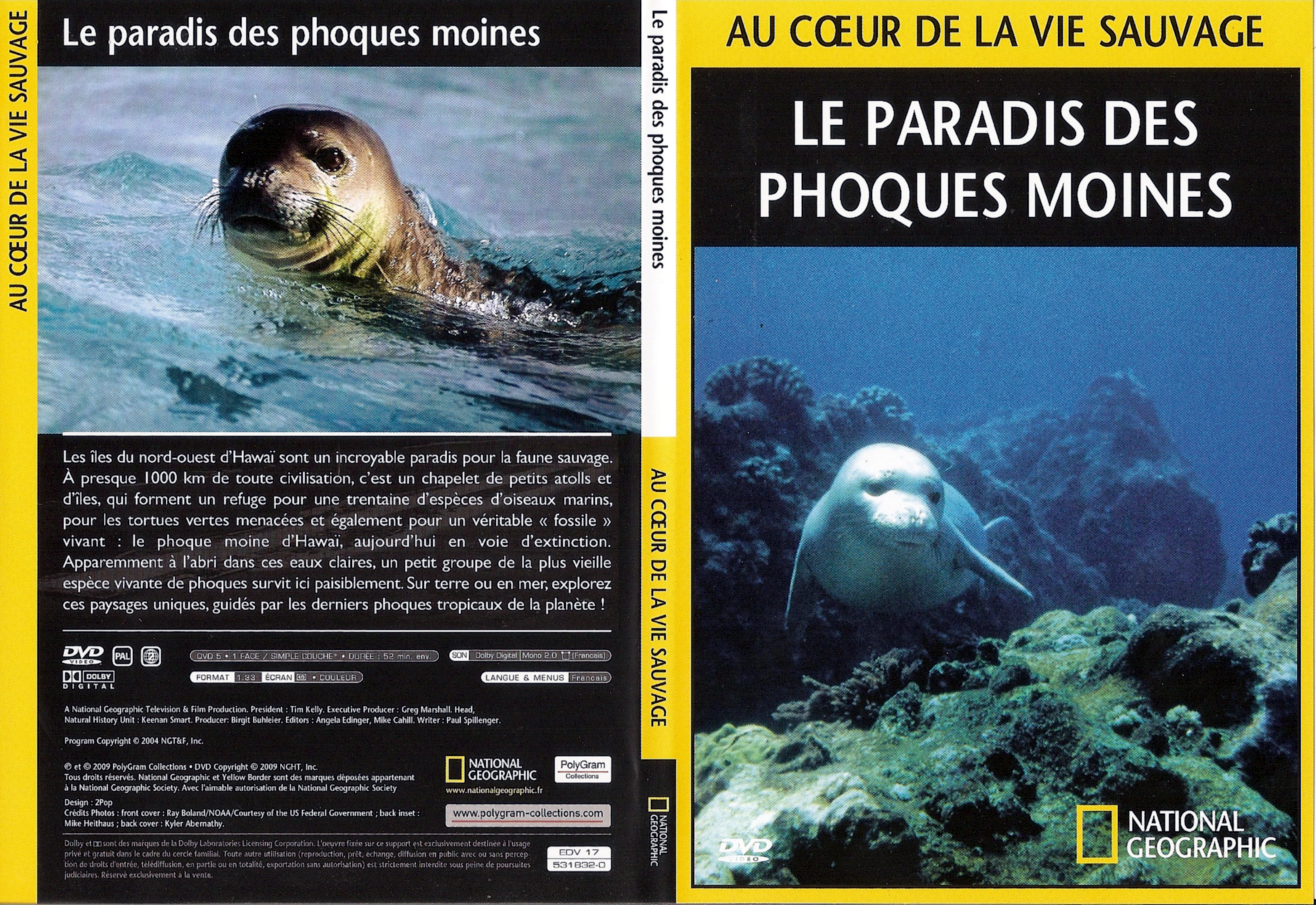 Jaquette DVD Au coeur de la vie sauvage - Le paradis des phoques moines