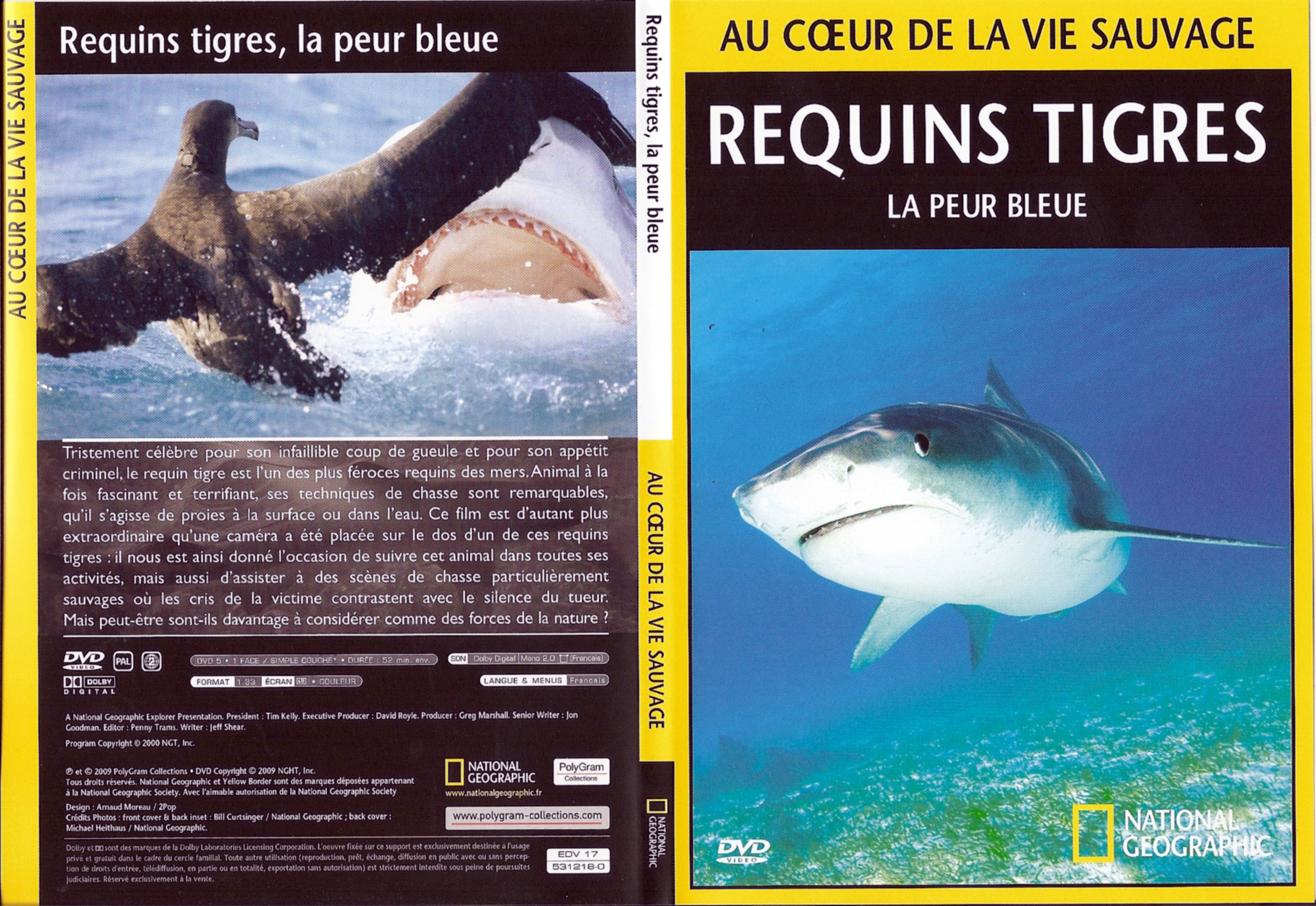Jaquette DVD Au coeur de la vie sauvage - Requins Tigres la peur bleue