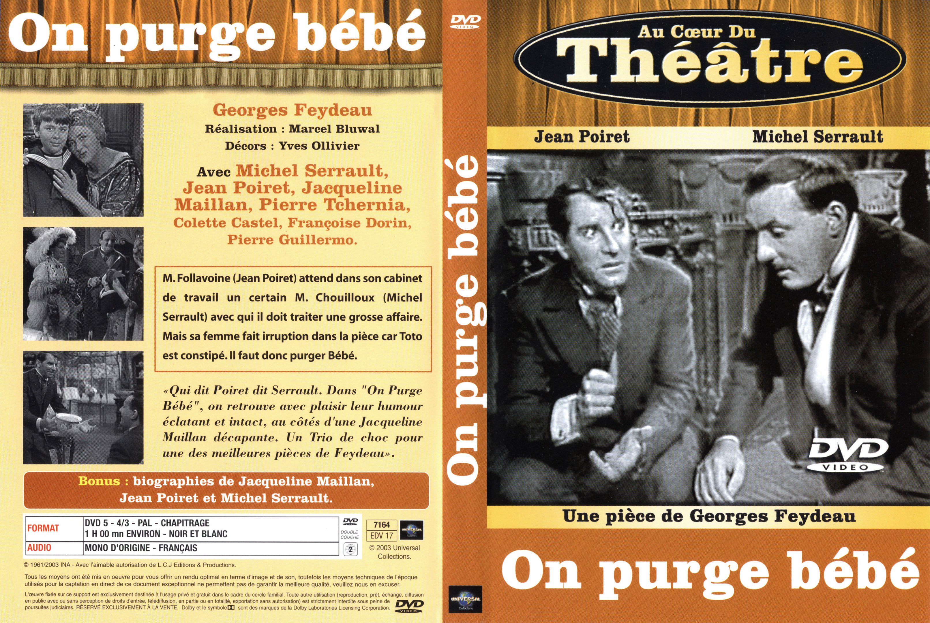 Jaquette DVD Au coeur du thatre - On purge bb