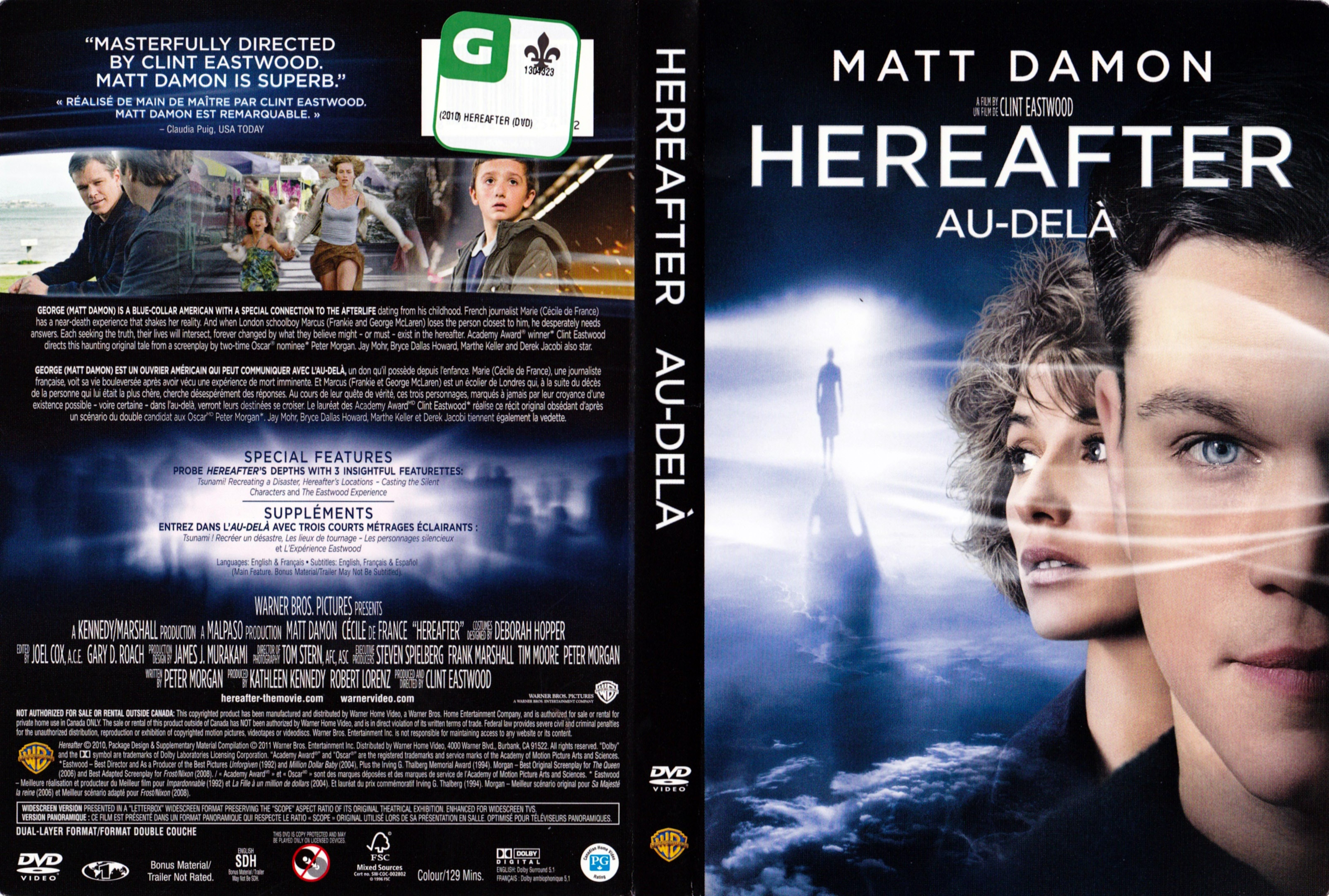 Jaquette DVD Au-del - Hereafter (Canadienne)
