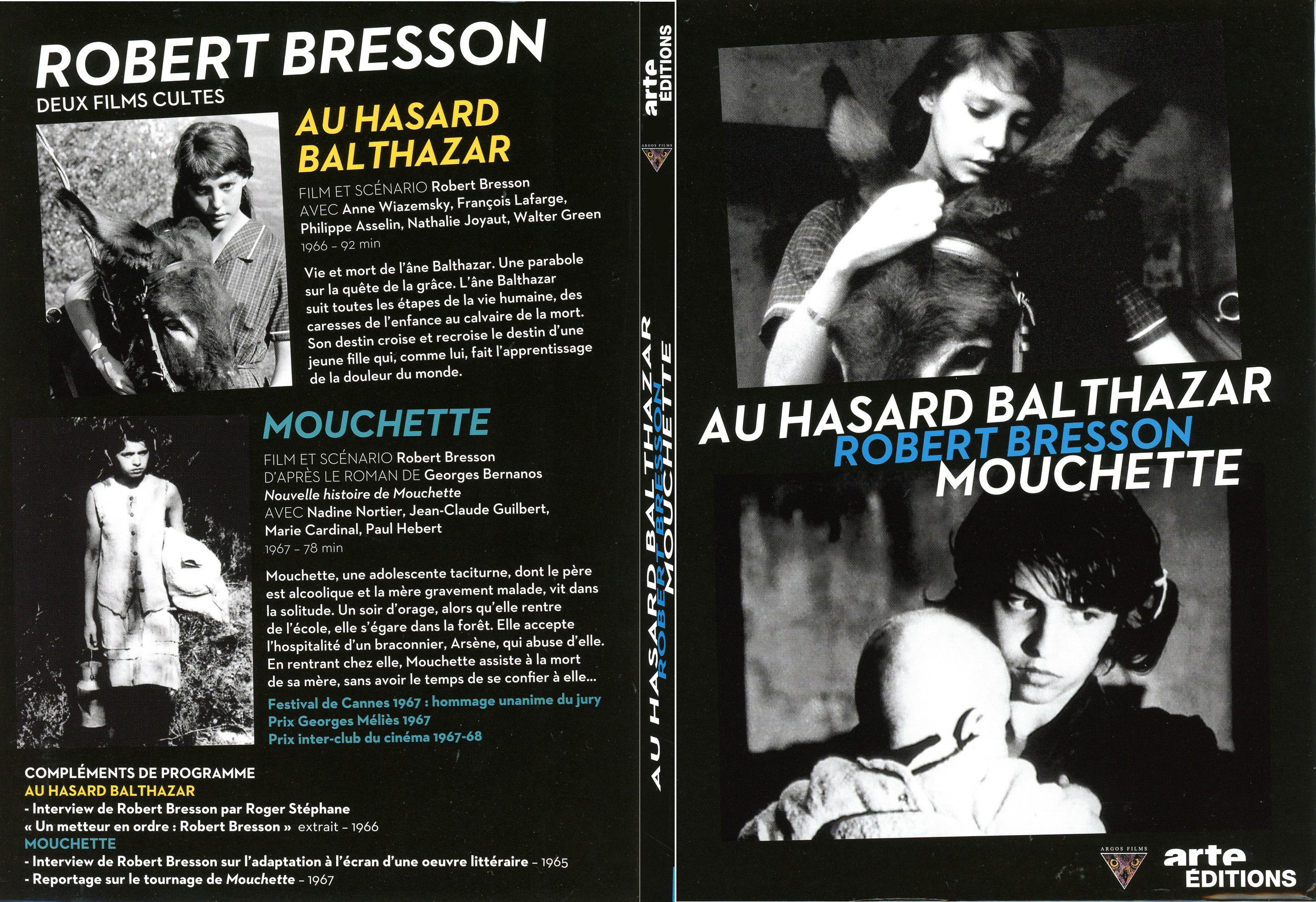 Jaquette DVD Au hasard Balthazar + Mouchette COFFRET - SLIM