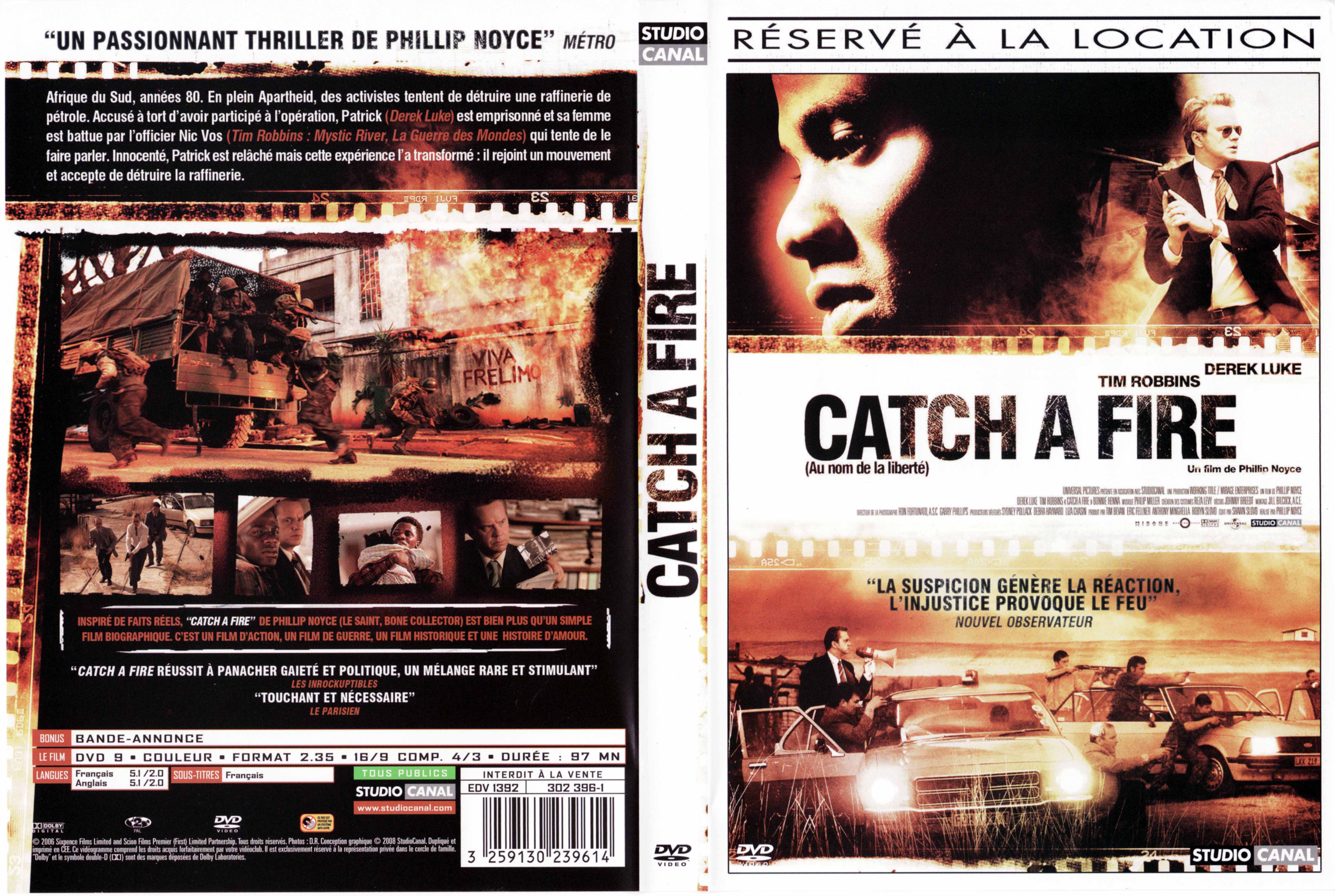 Jaquette DVD Au nom de la libert - Catch a fire