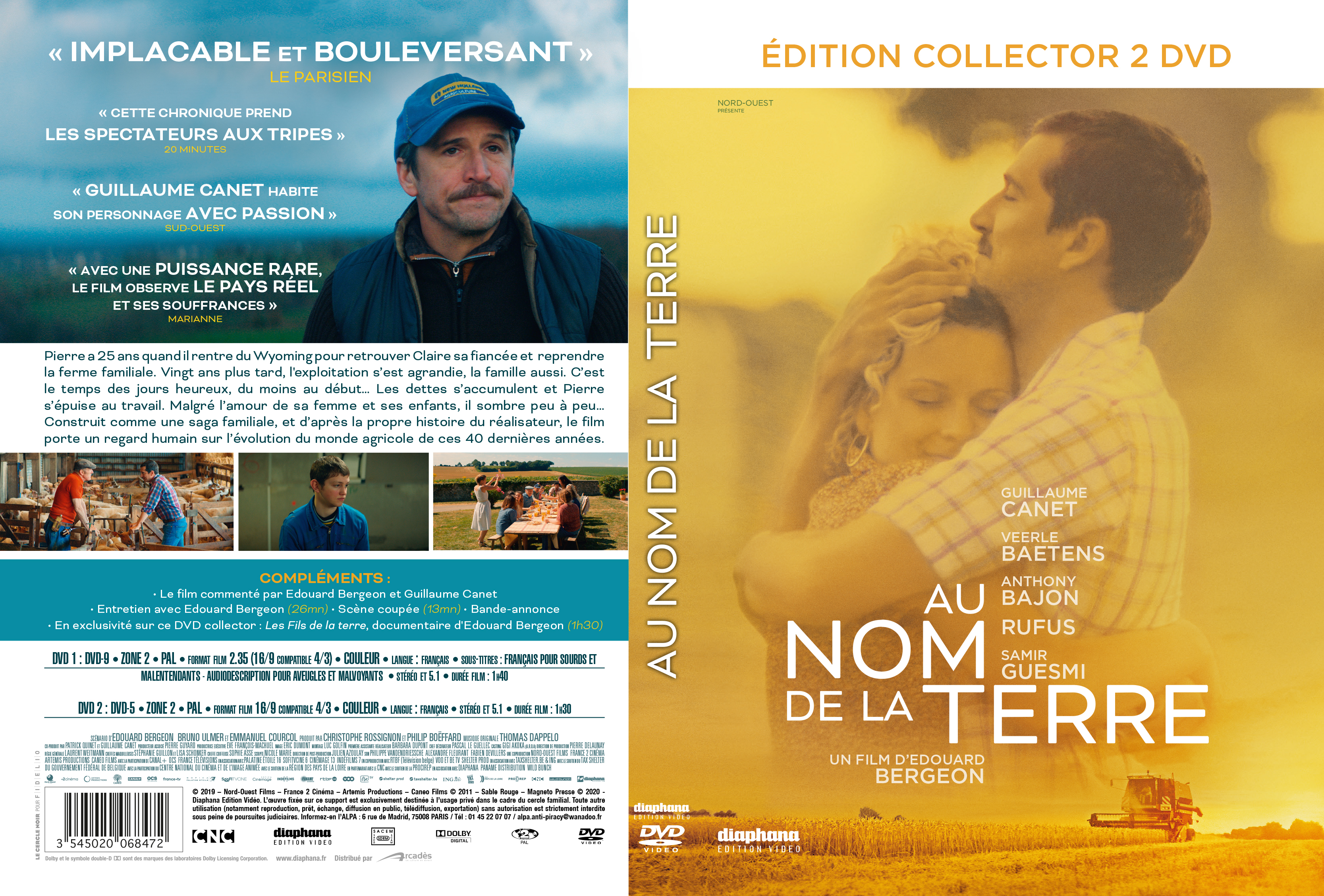 Jaquette DVD Au nom de la terre v2