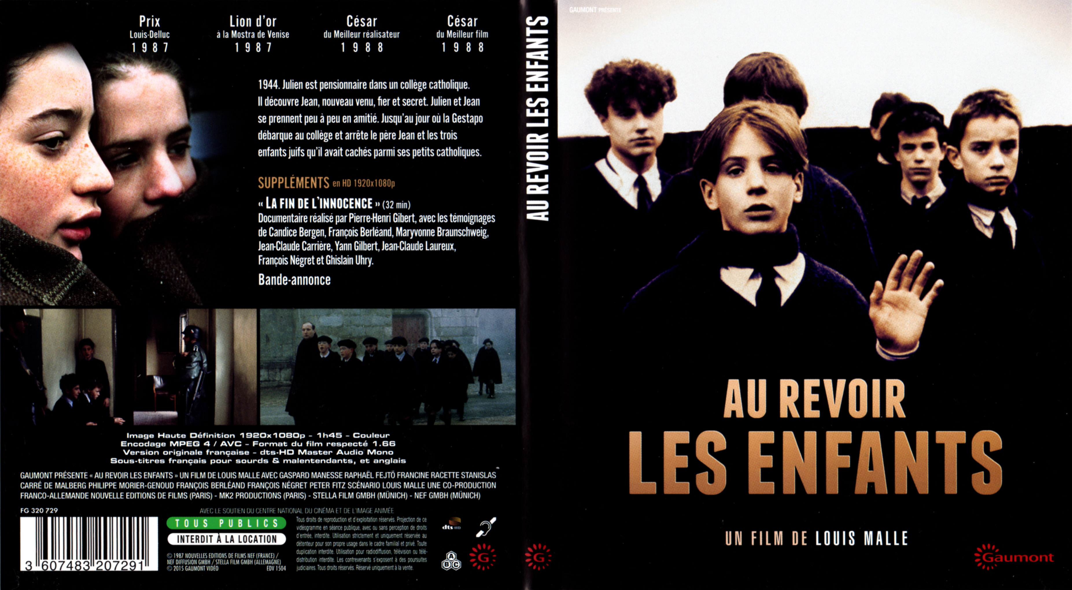 Jaquette DVD Au revoir les enfants (BLU-RAY)