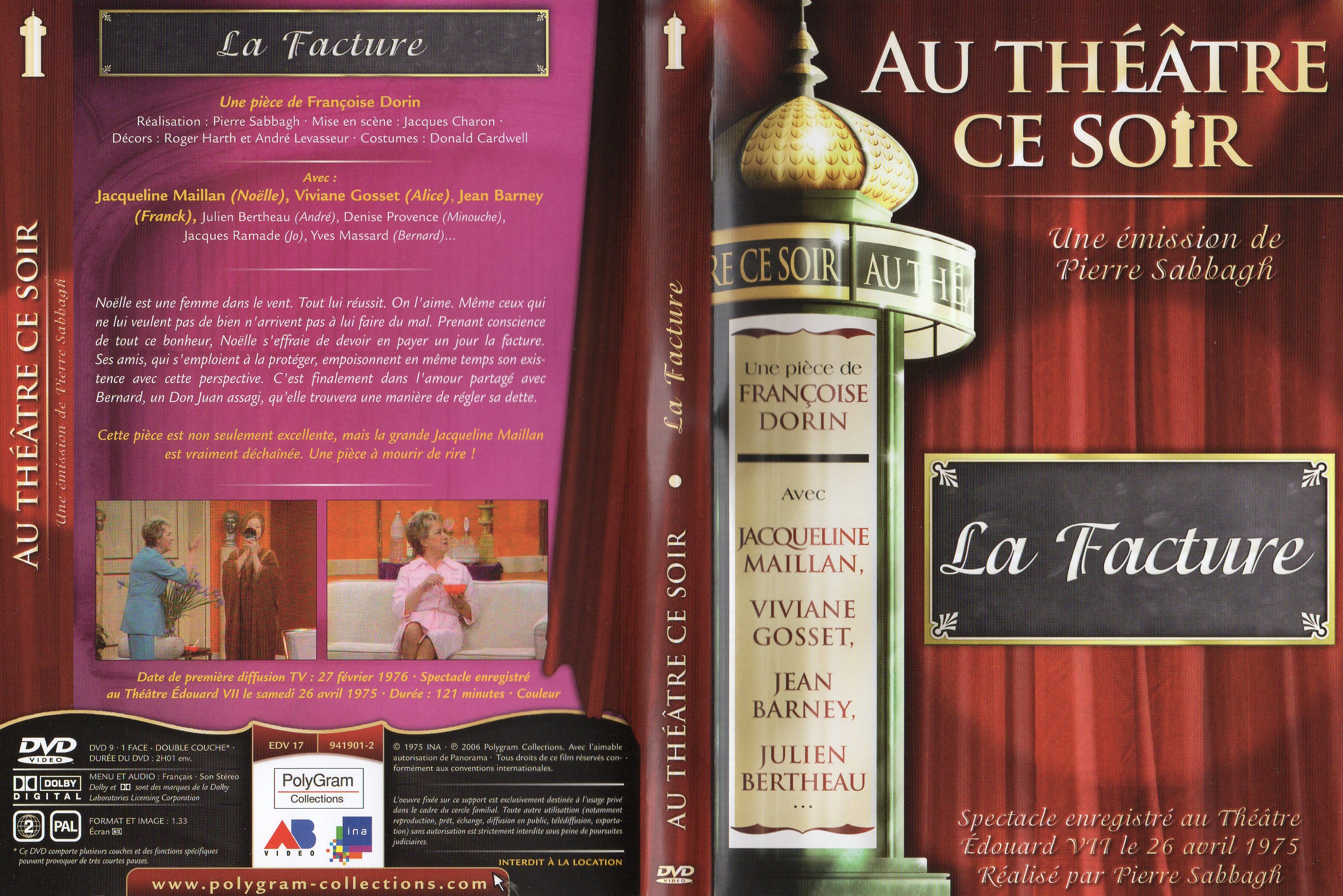 Jaquette DVD Au thatre ce soir - La facture v2