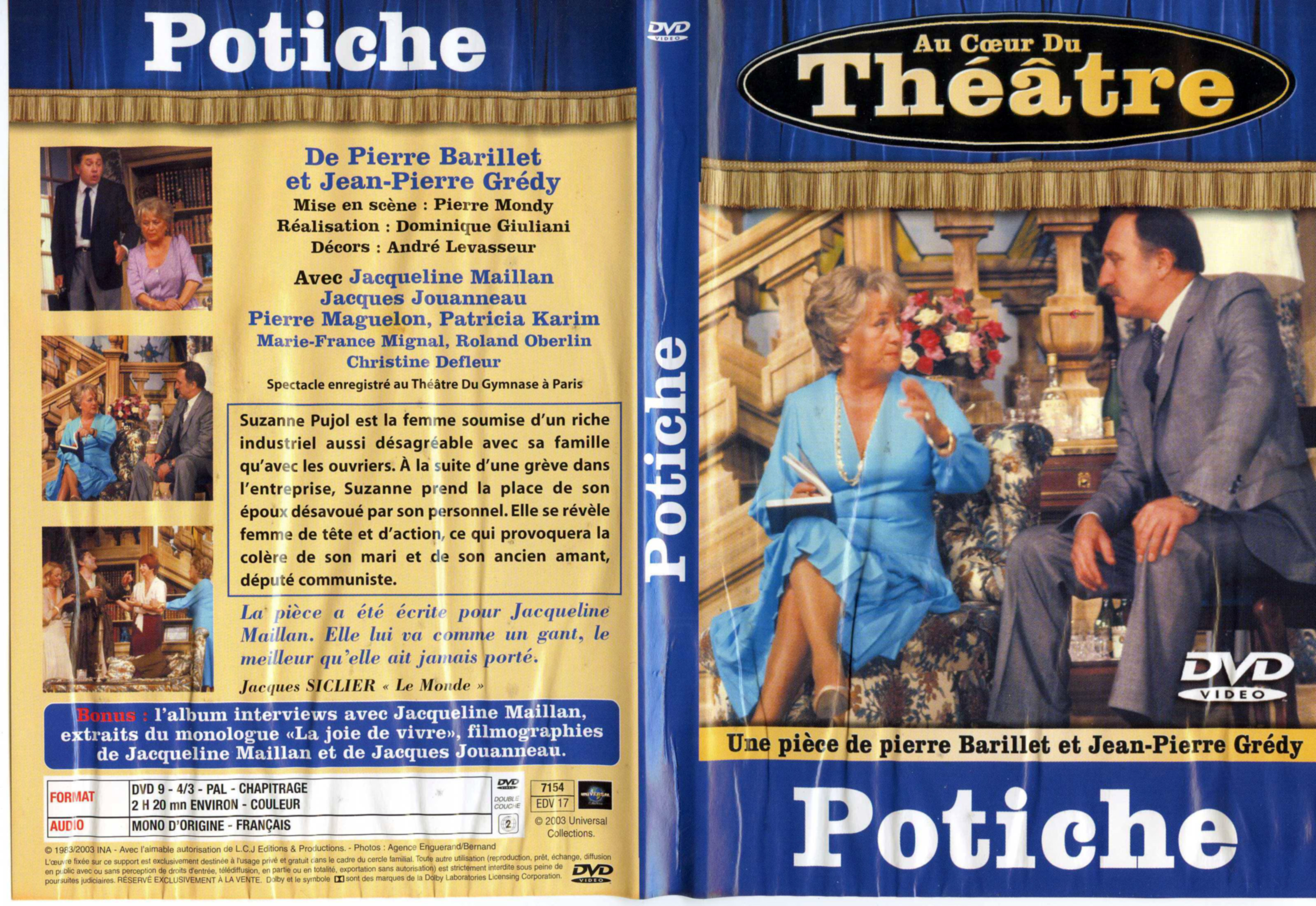 Jaquette DVD Au theatre - Potiche v2