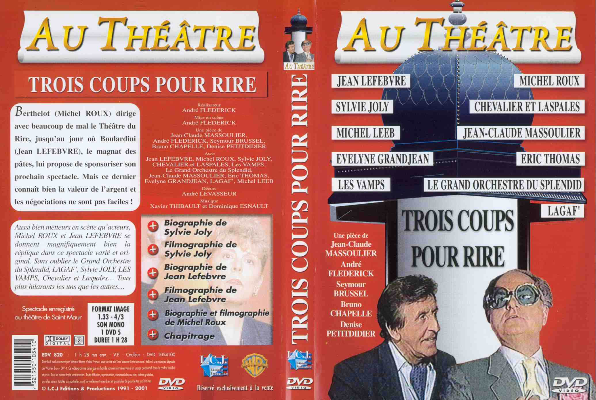 Jaquette DVD Au theatre - trois coups pour rire