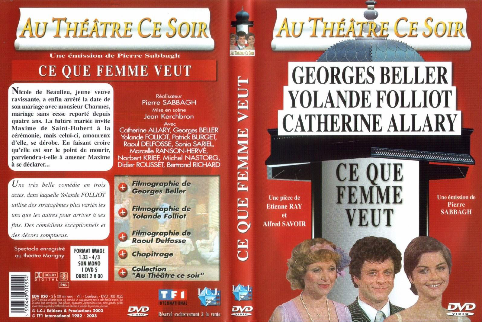 Jaquette DVD Au theatre ce soir - Ce que femme veut