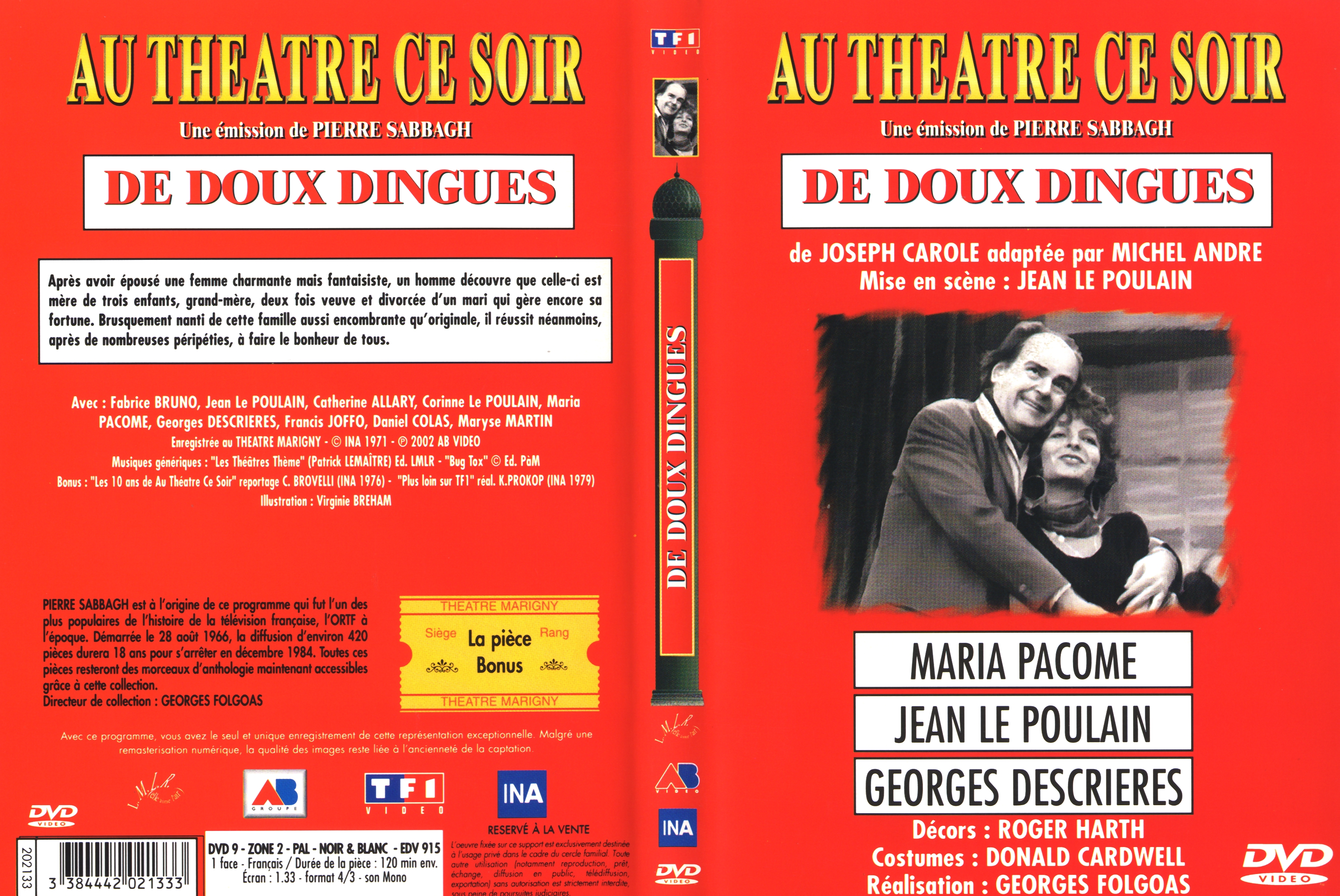 Jaquette DVD Au theatre ce soir - De doux dingues