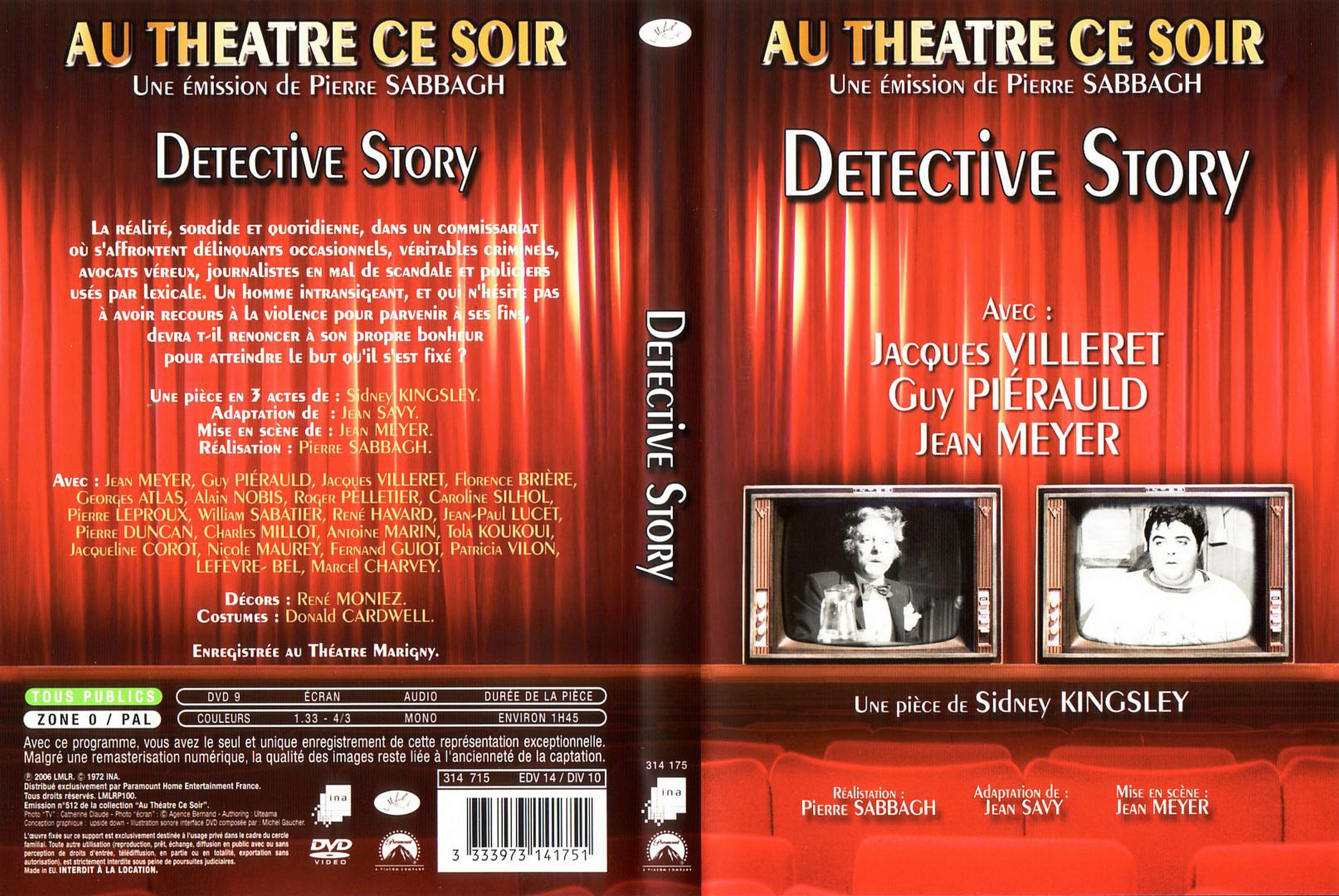 Jaquette DVD Au theatre ce soir - Detective Story