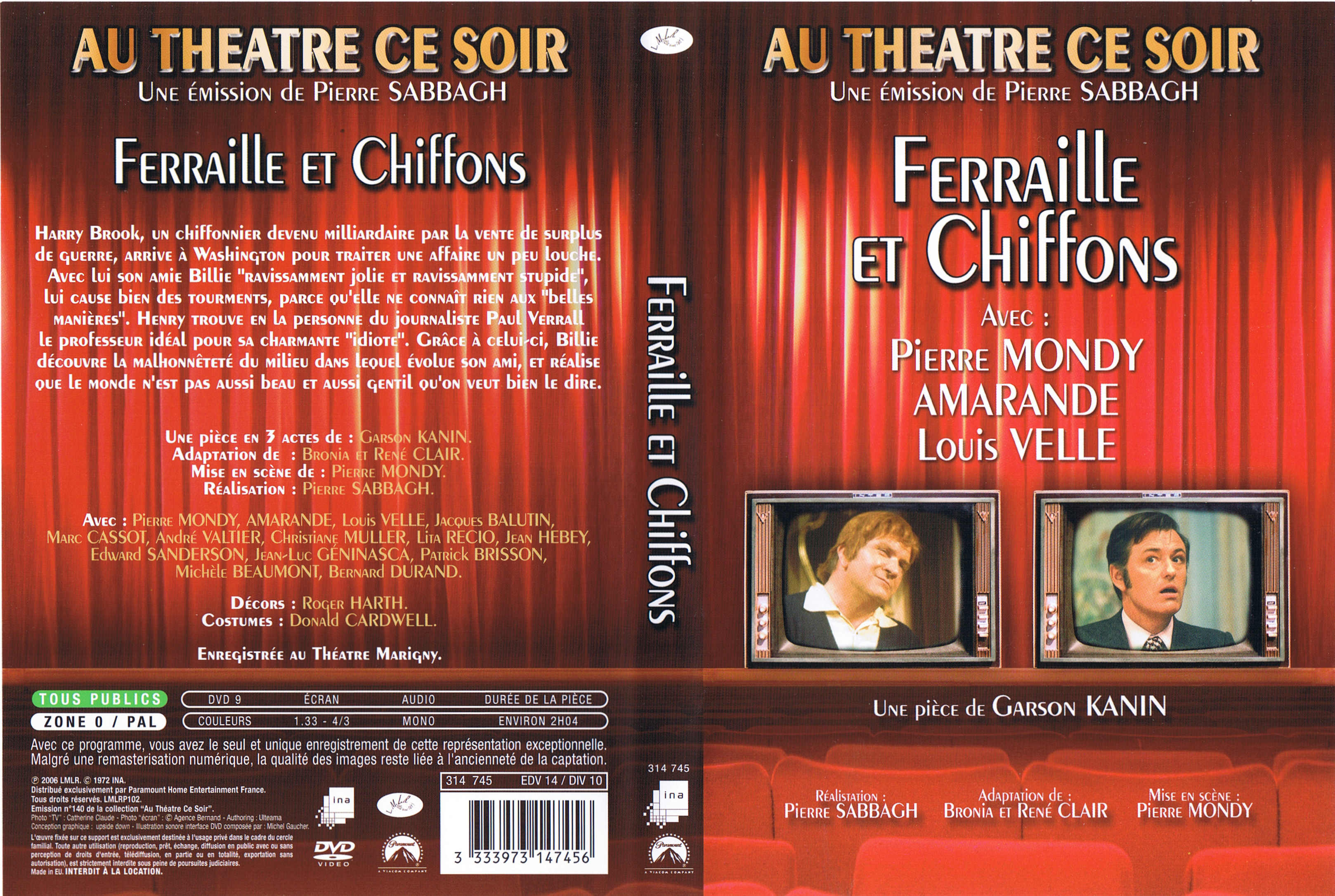 Jaquette DVD Au thatre ce soir - Ferraille et chiffons