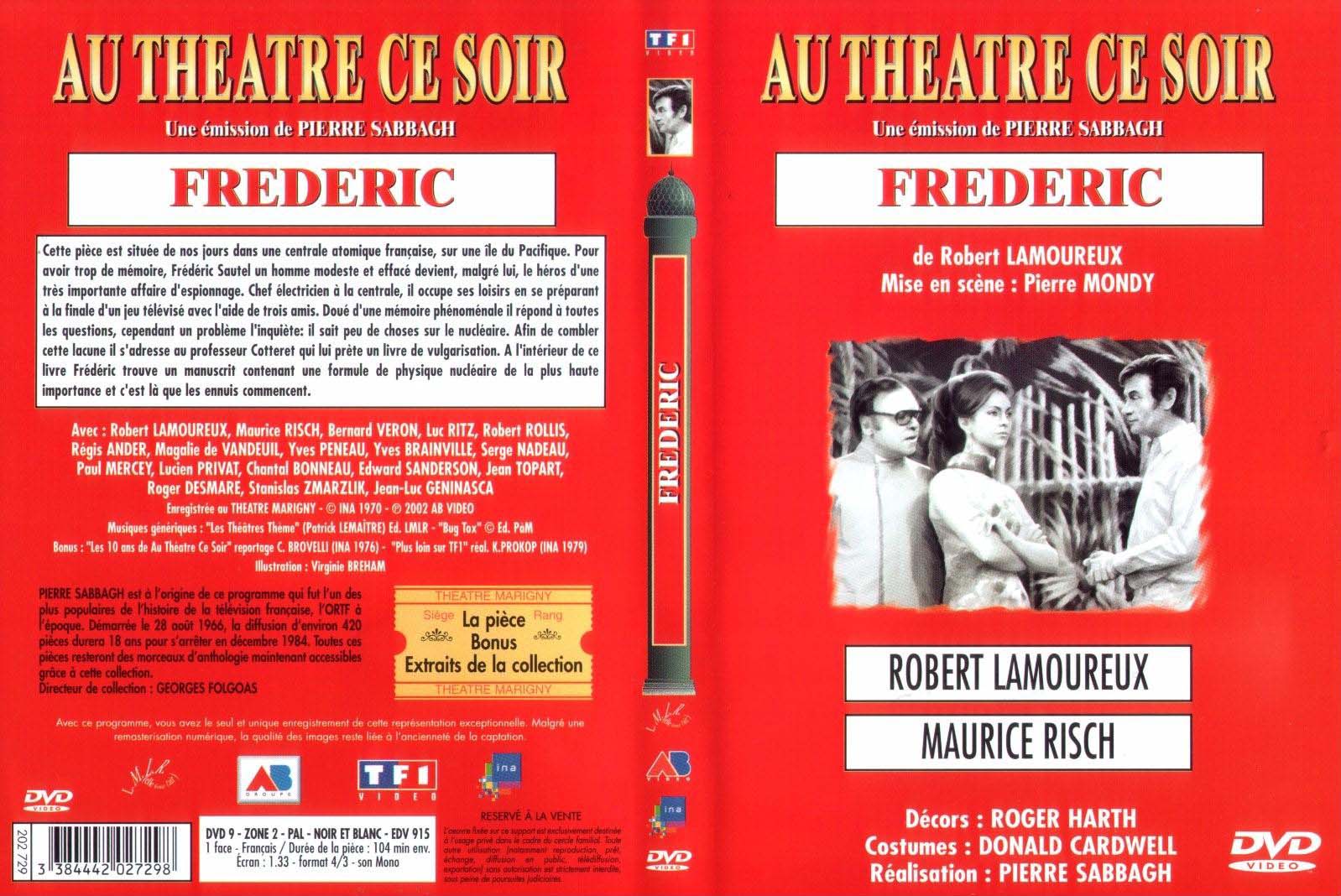 Jaquette DVD Au theatre ce soir - Frederic