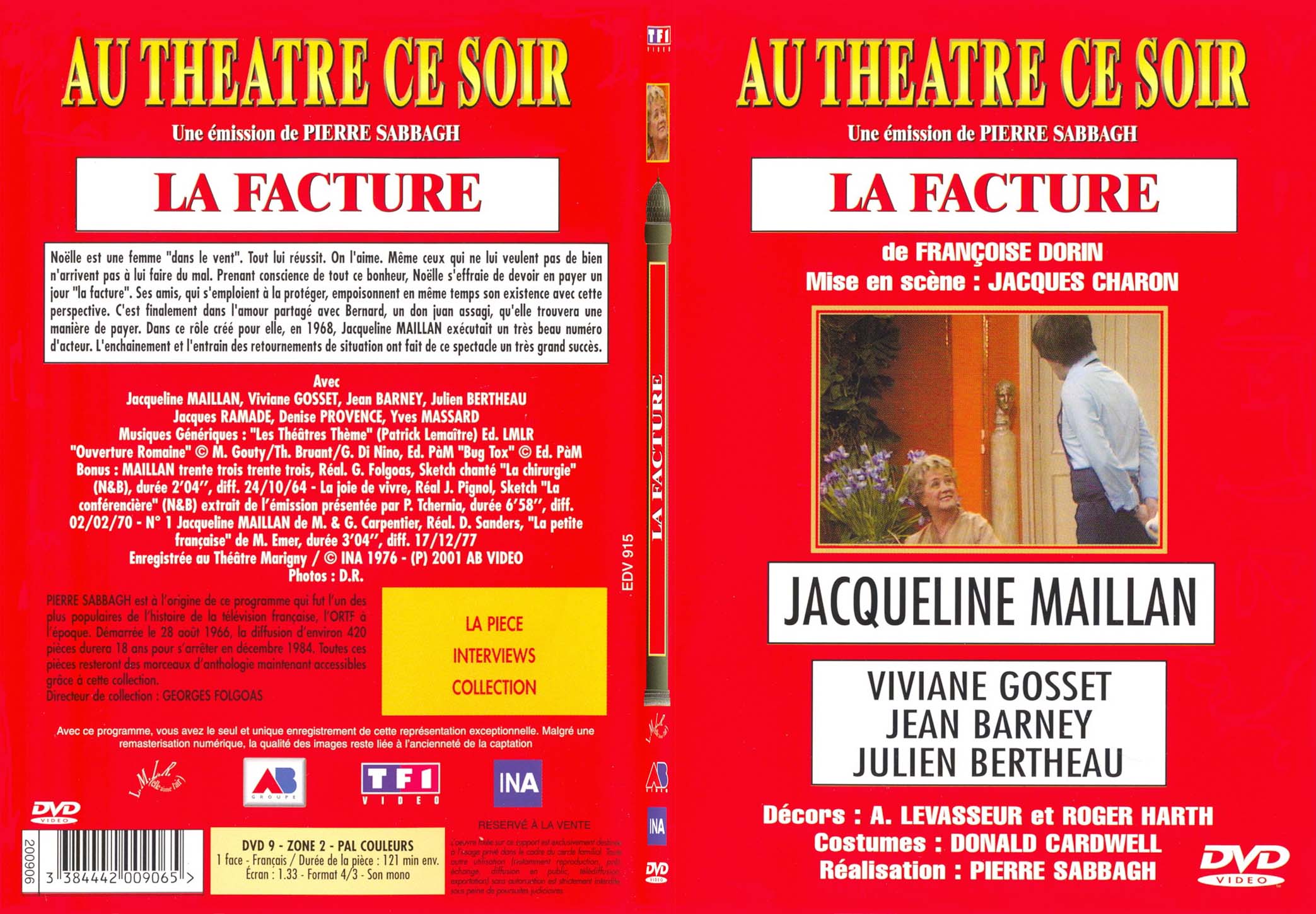 Jaquette DVD Au thatre ce soir - La facture - SLIM