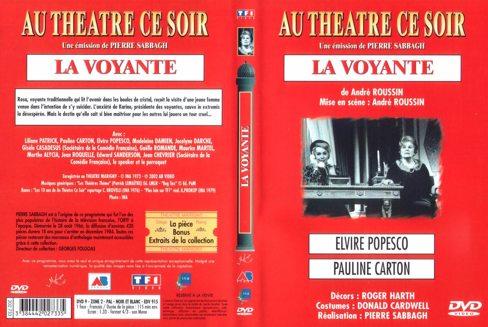 Jaquette DVD Au theatre ce soir - La voyante