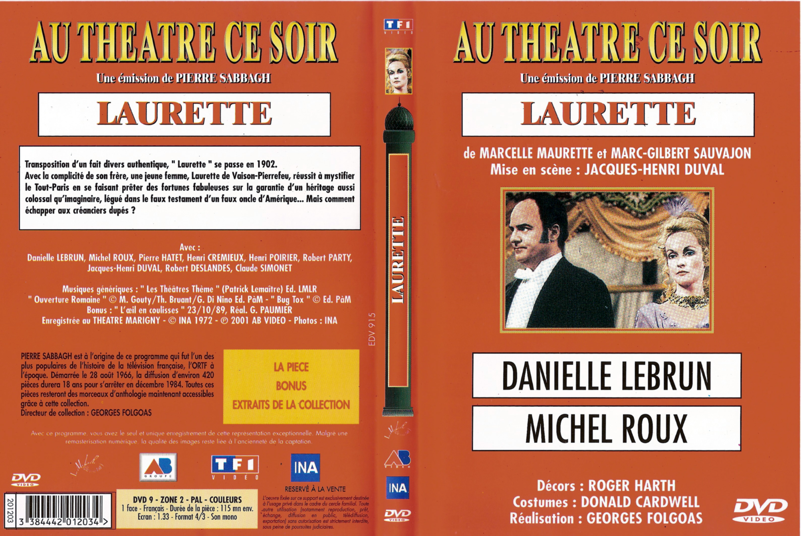 Jaquette DVD Au theatre ce soir - Laurette