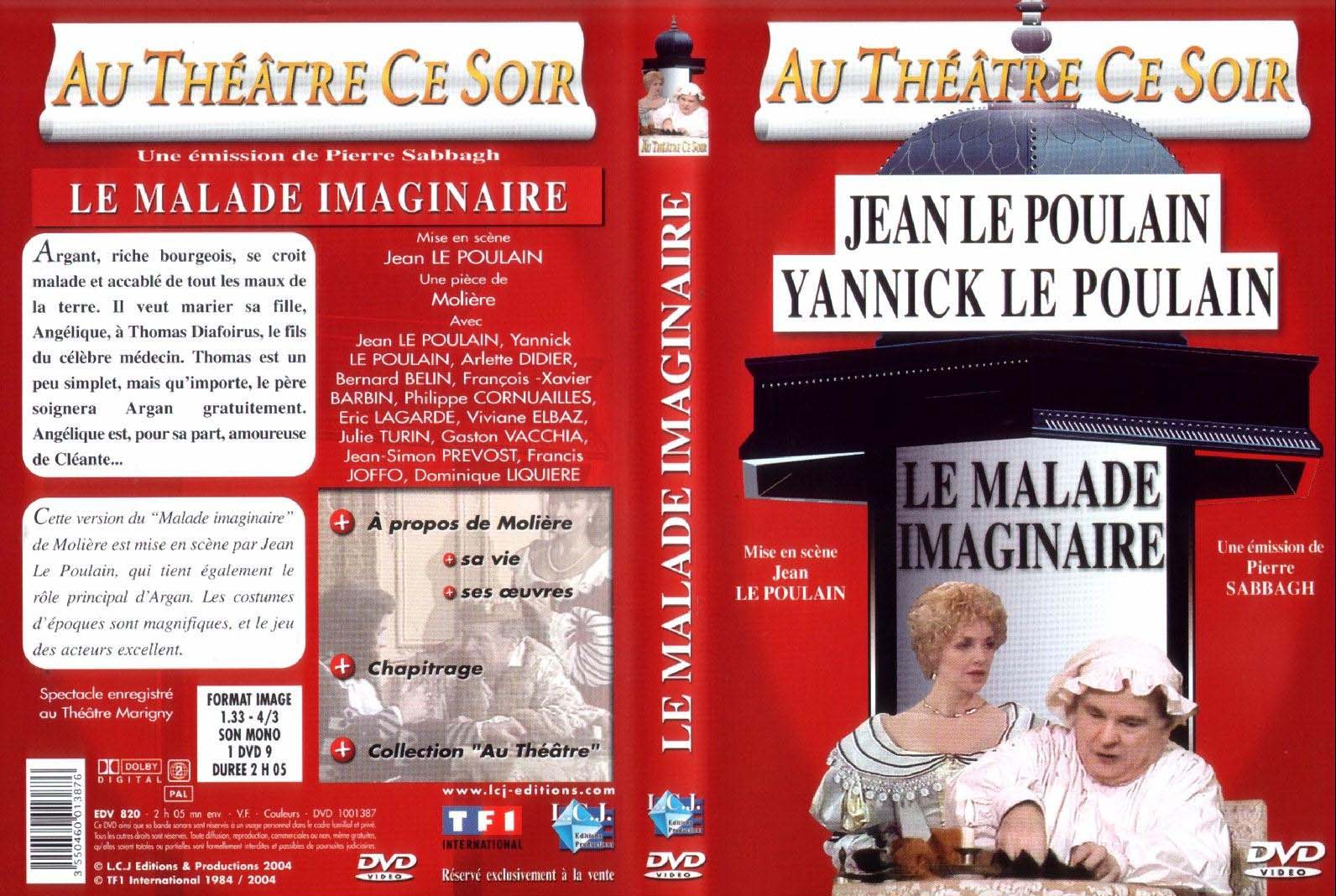 Jaquette DVD Au theatre ce soir - Le malade imaginaire