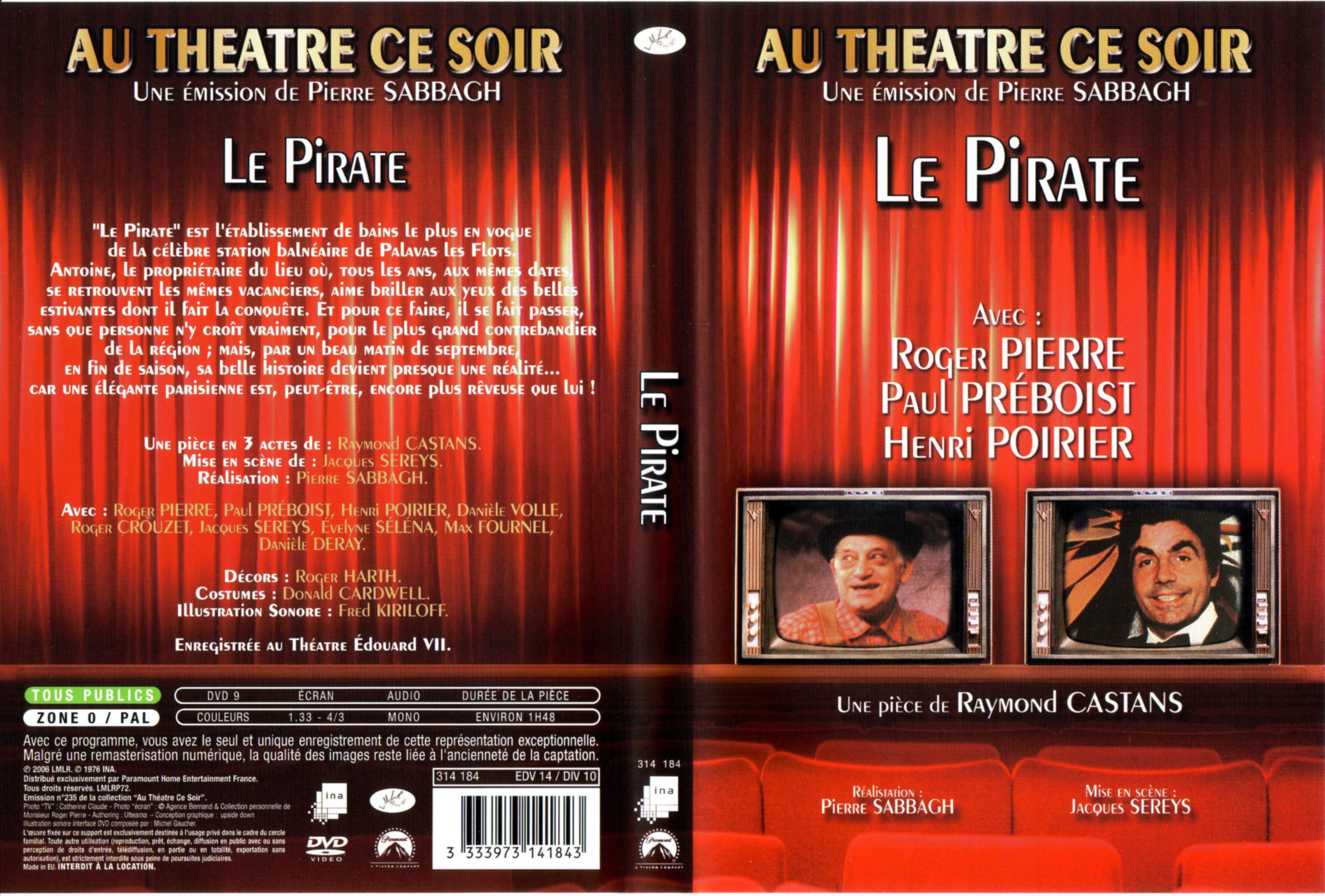 Jaquette DVD Au thatre ce soir - Le pirate
