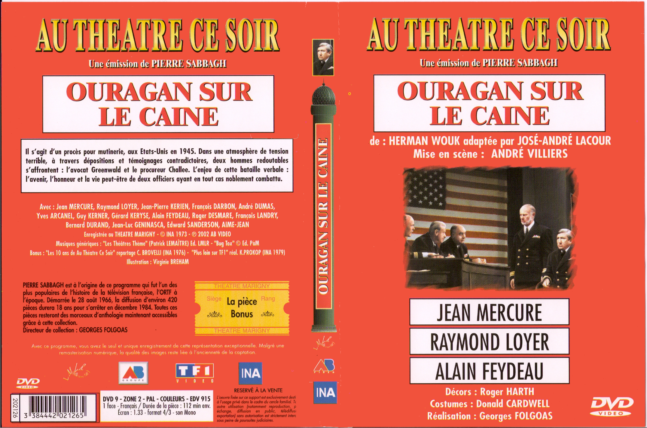 Jaquette DVD Au theatre ce soir - Ouragan sur le Caine