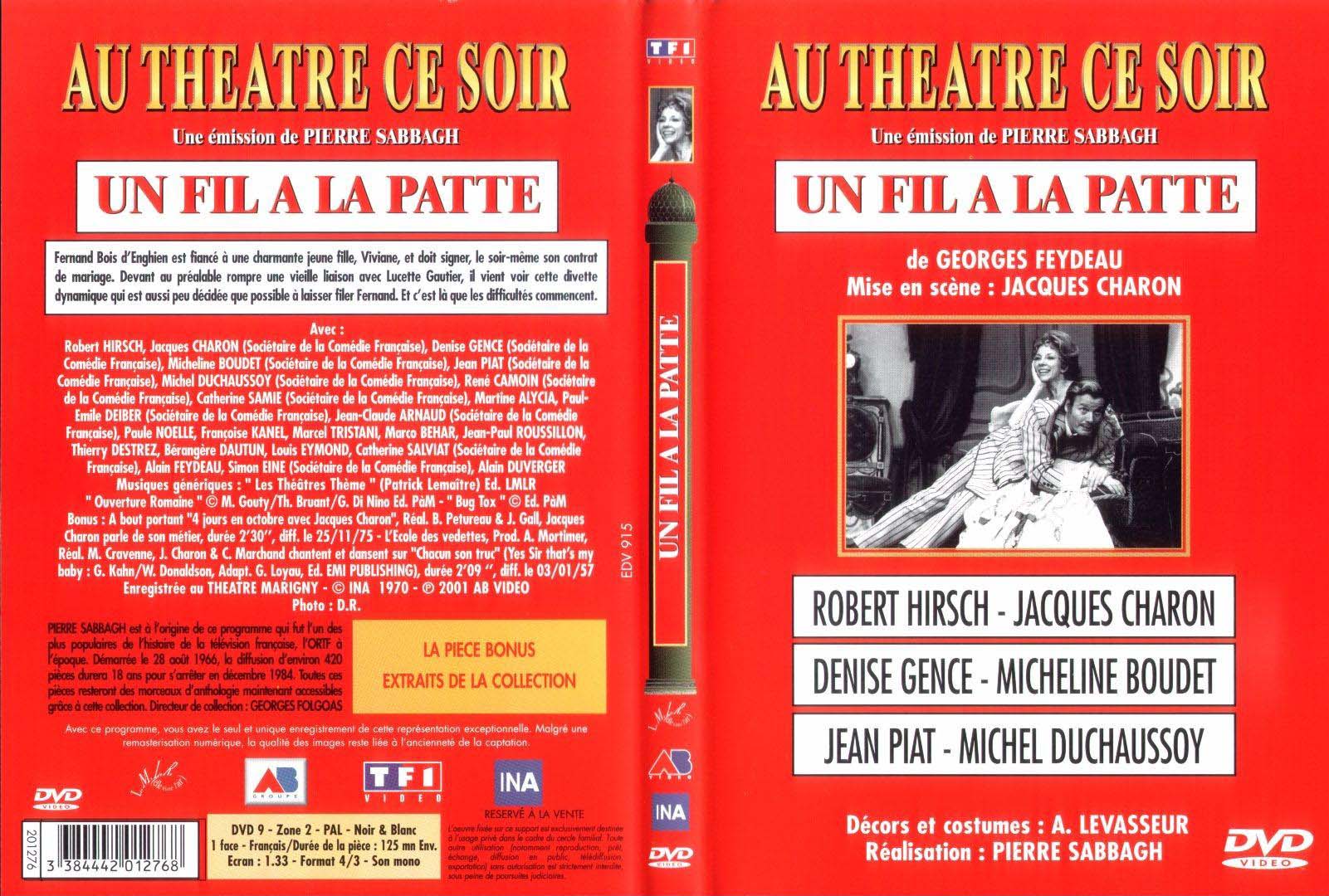 Jaquette DVD Au theatre ce soir - Un fil a la patte