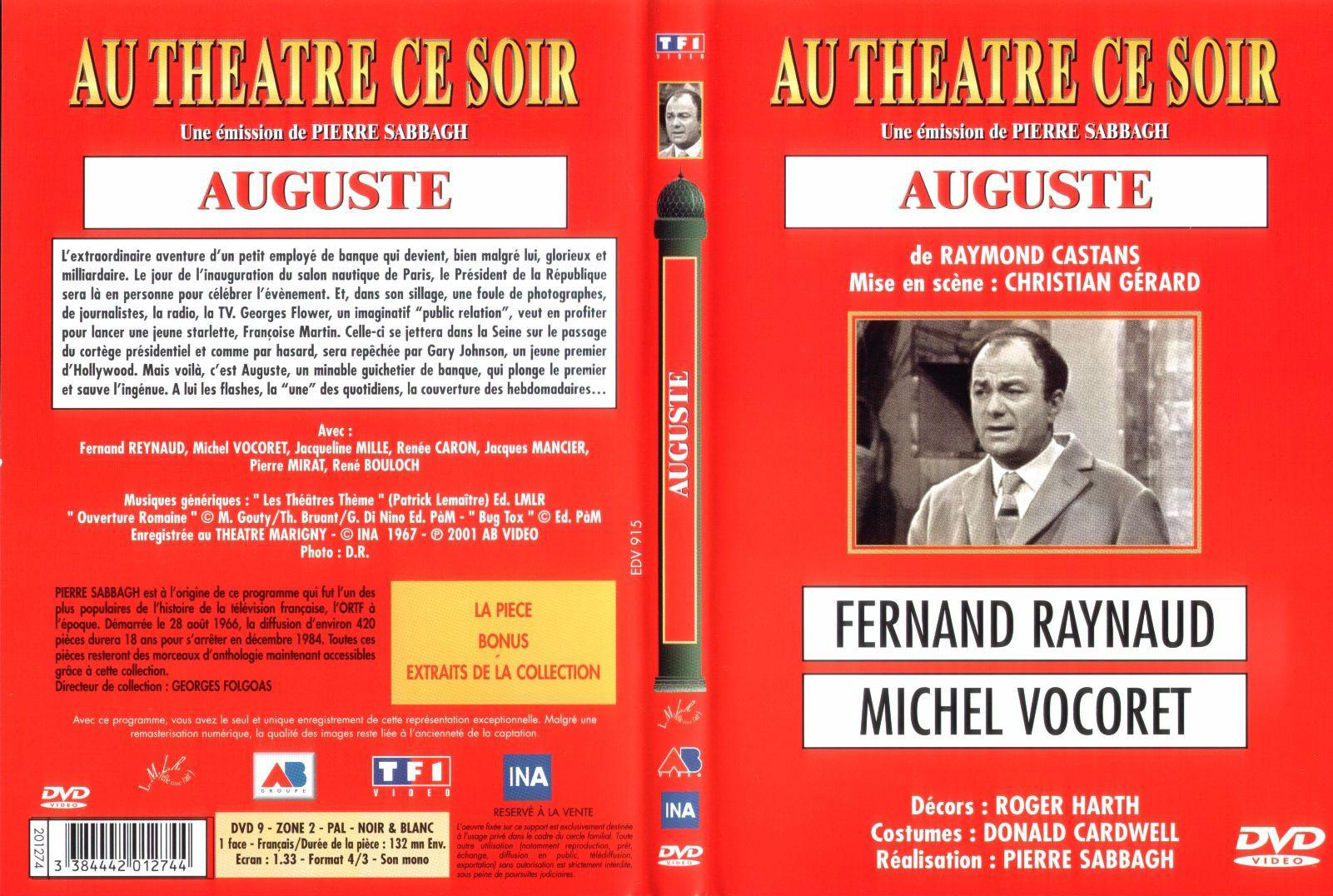 Jaquette DVD Au theatre ce soir - auguste