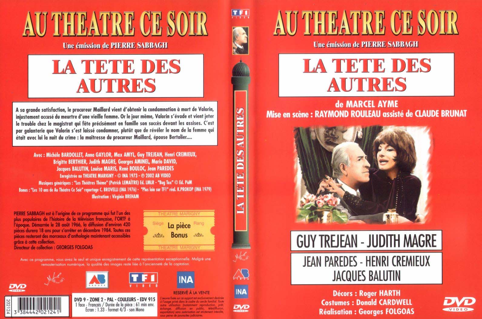 Jaquette DVD Au theatre ce soir - la tete des autres