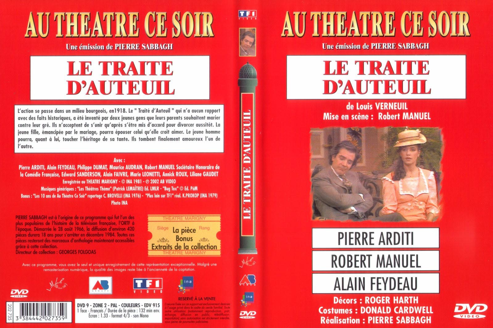 Jaquette DVD Au theatre ce soir - le traite d