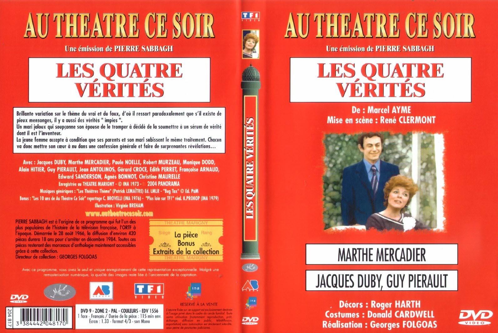 Jaquette DVD Au theatre ce soir - les quatre verites