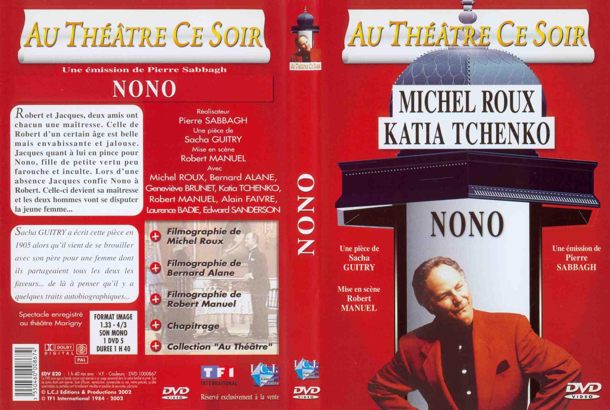 Jaquette DVD Au theatre ce soir - nono