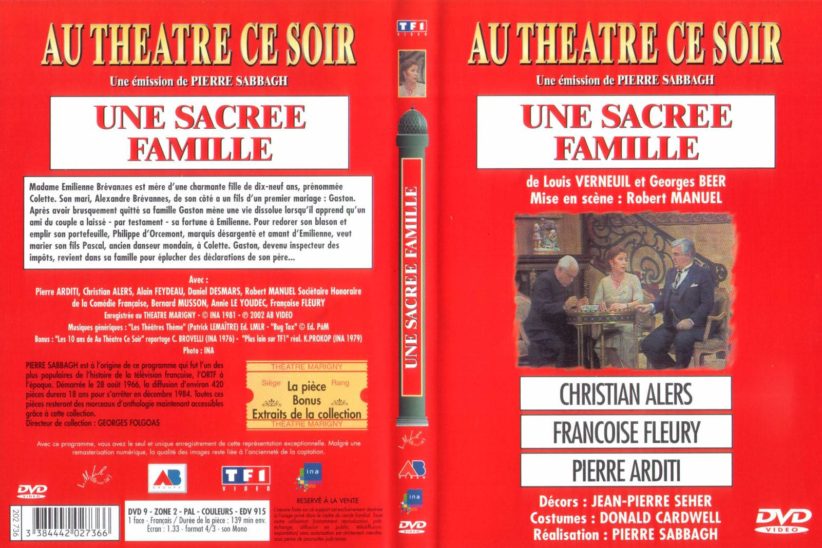 Jaquette DVD Au theatre ce soir - une sacree famille