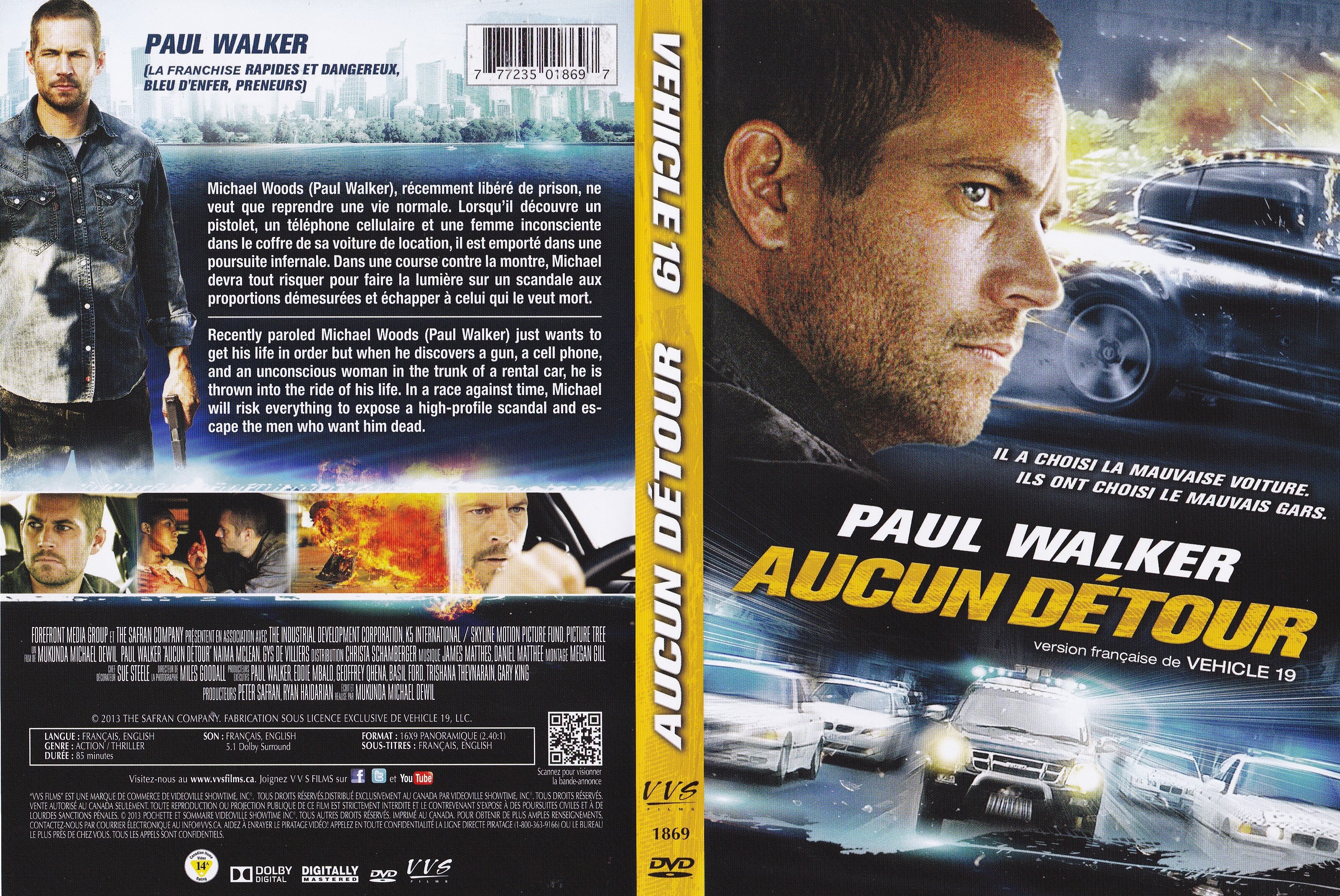 Jaquette DVD Aucun dtour - Vehicule 19 (Canadienne)