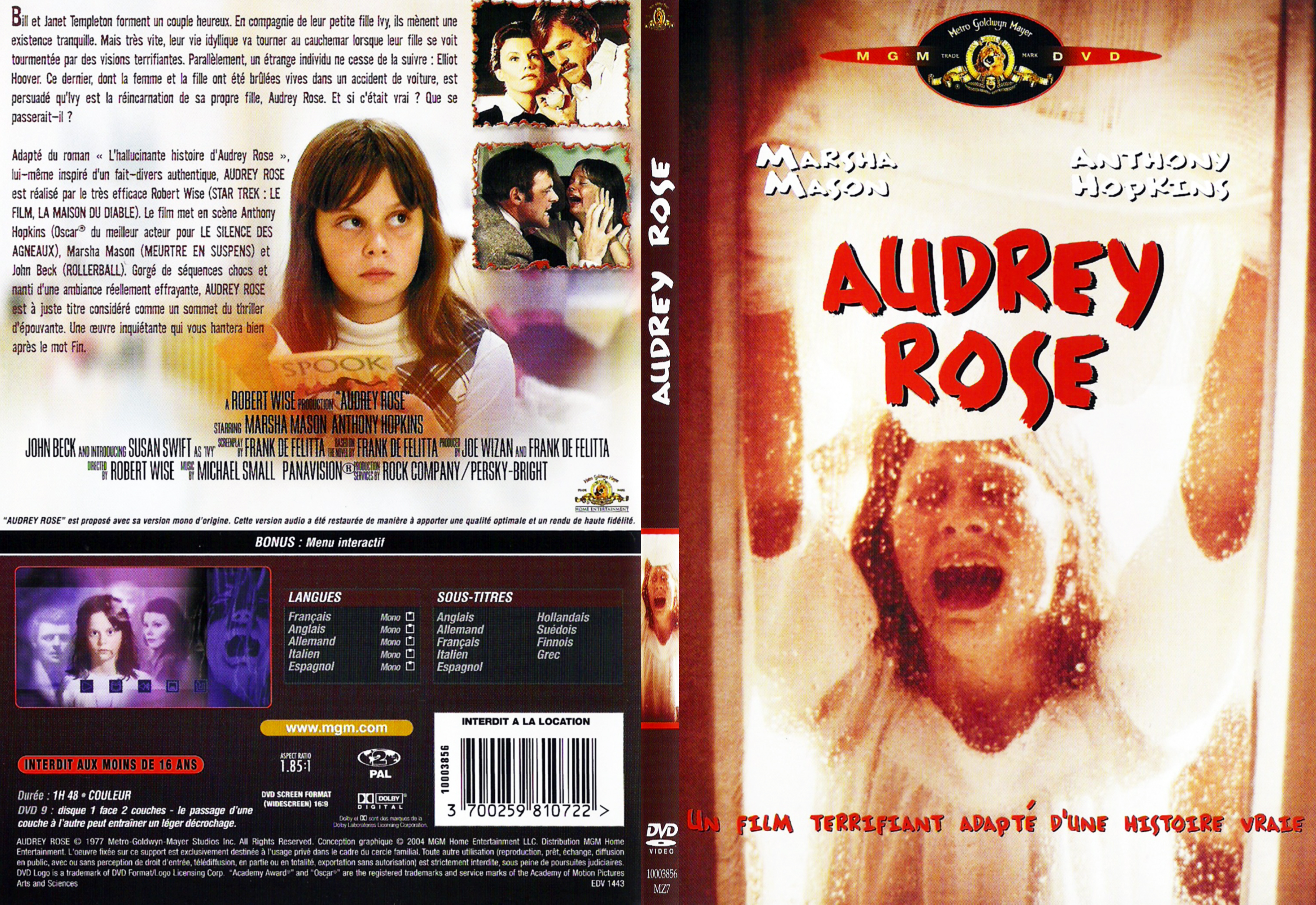 Jaquette DVD Audrey Rose - SLIM