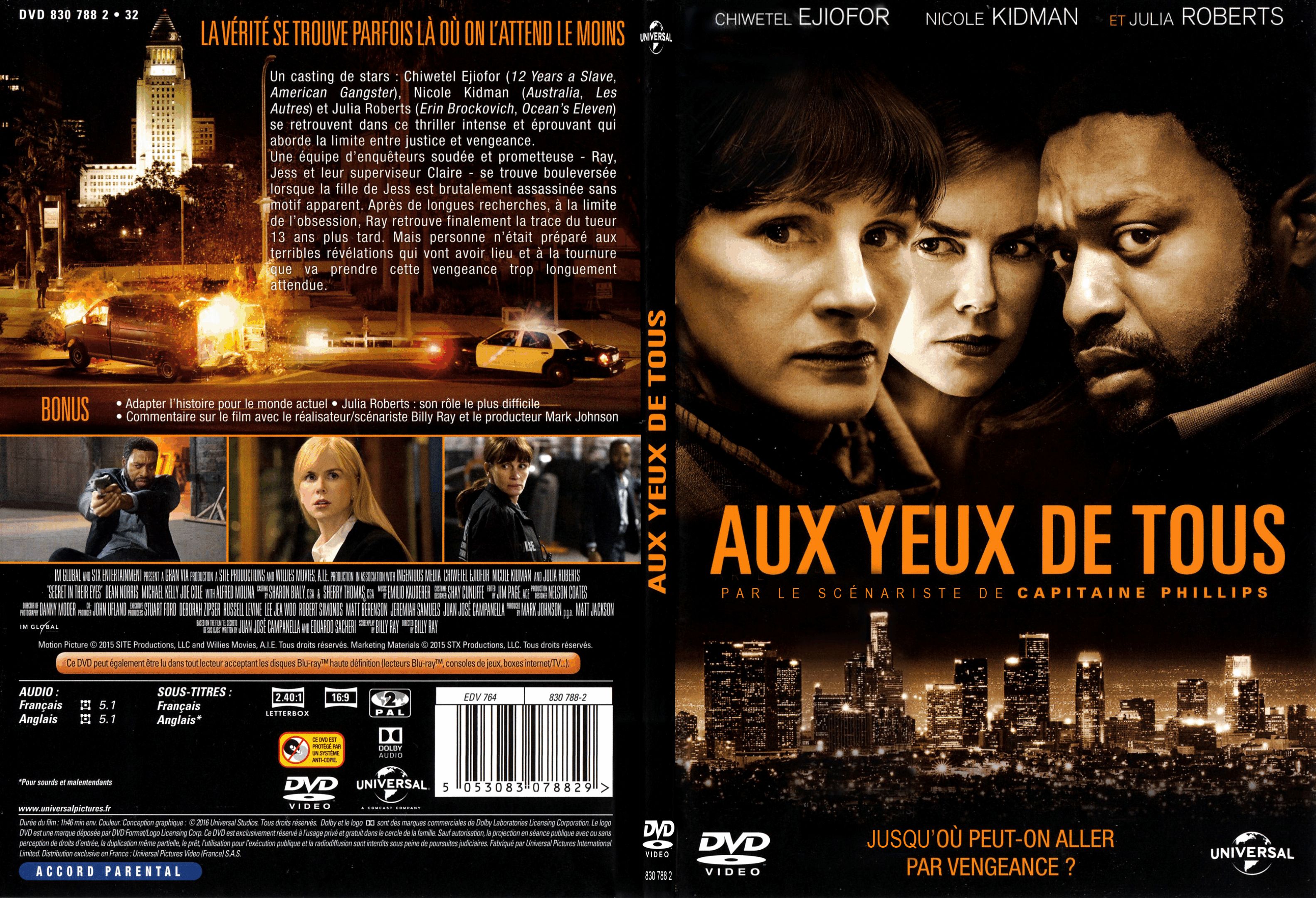 Jaquette DVD Aux yeux de tous (2016) - SLIM