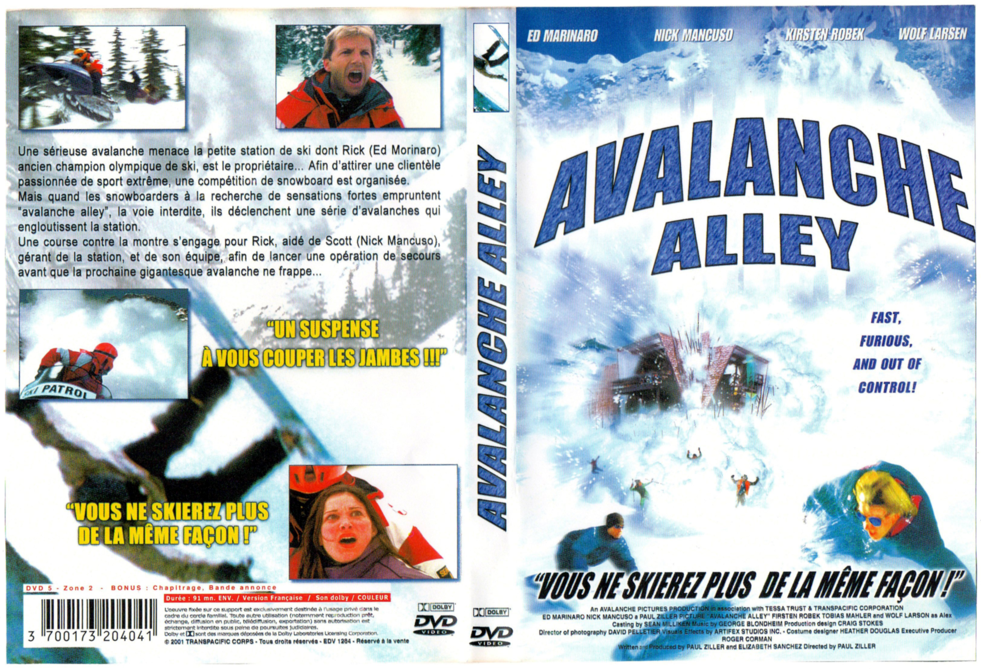Jaquette DVD Avalanche Alley