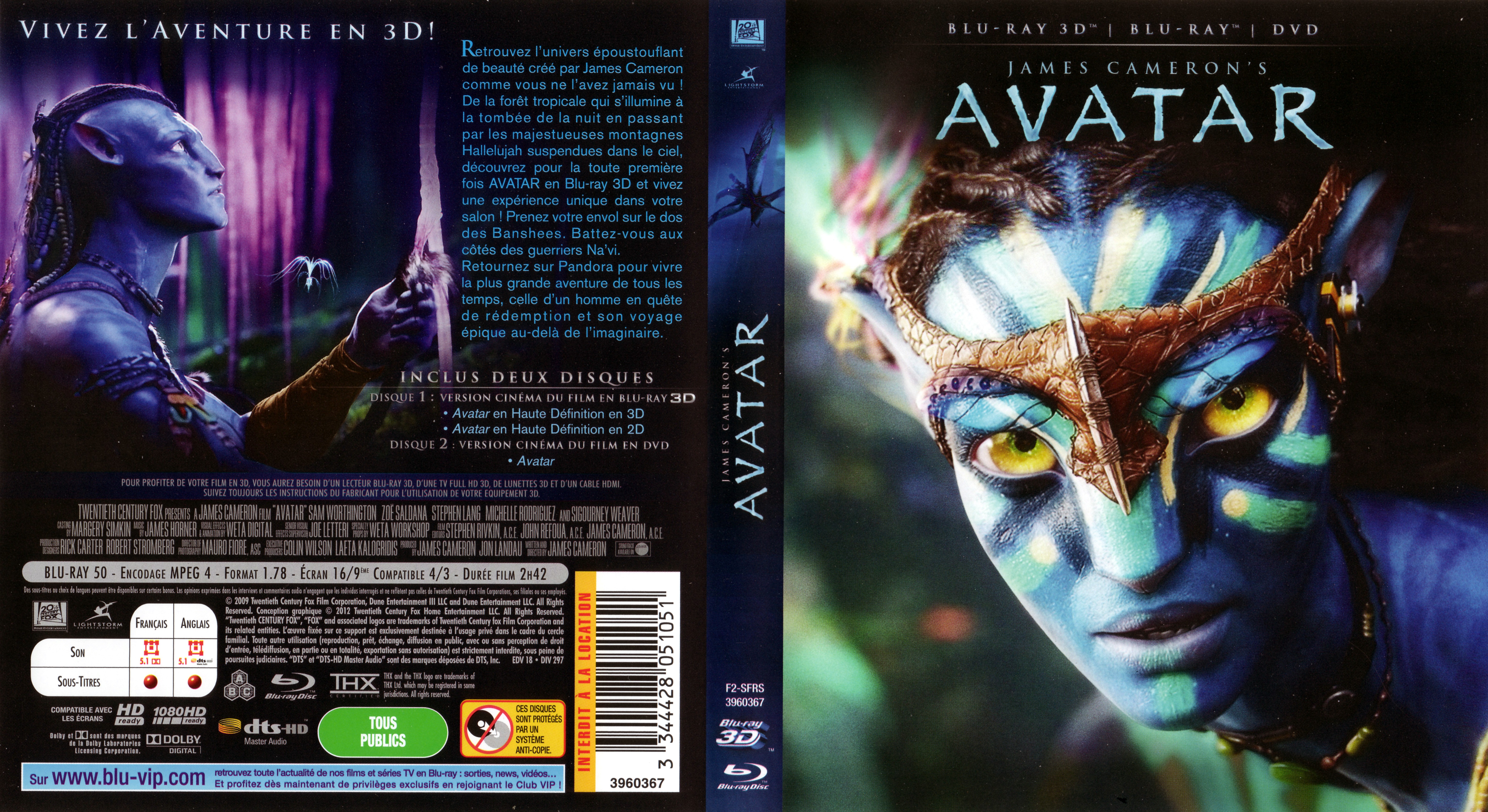 Jaquette DVD Avatar 3D (BLU-RAY)