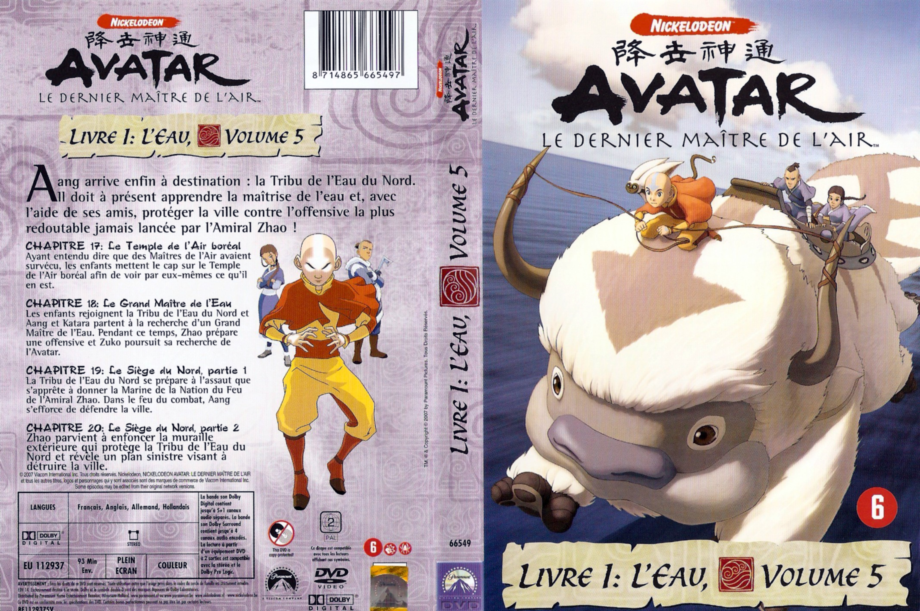 Jaquette DVD Avatar Le dernier maitre de l