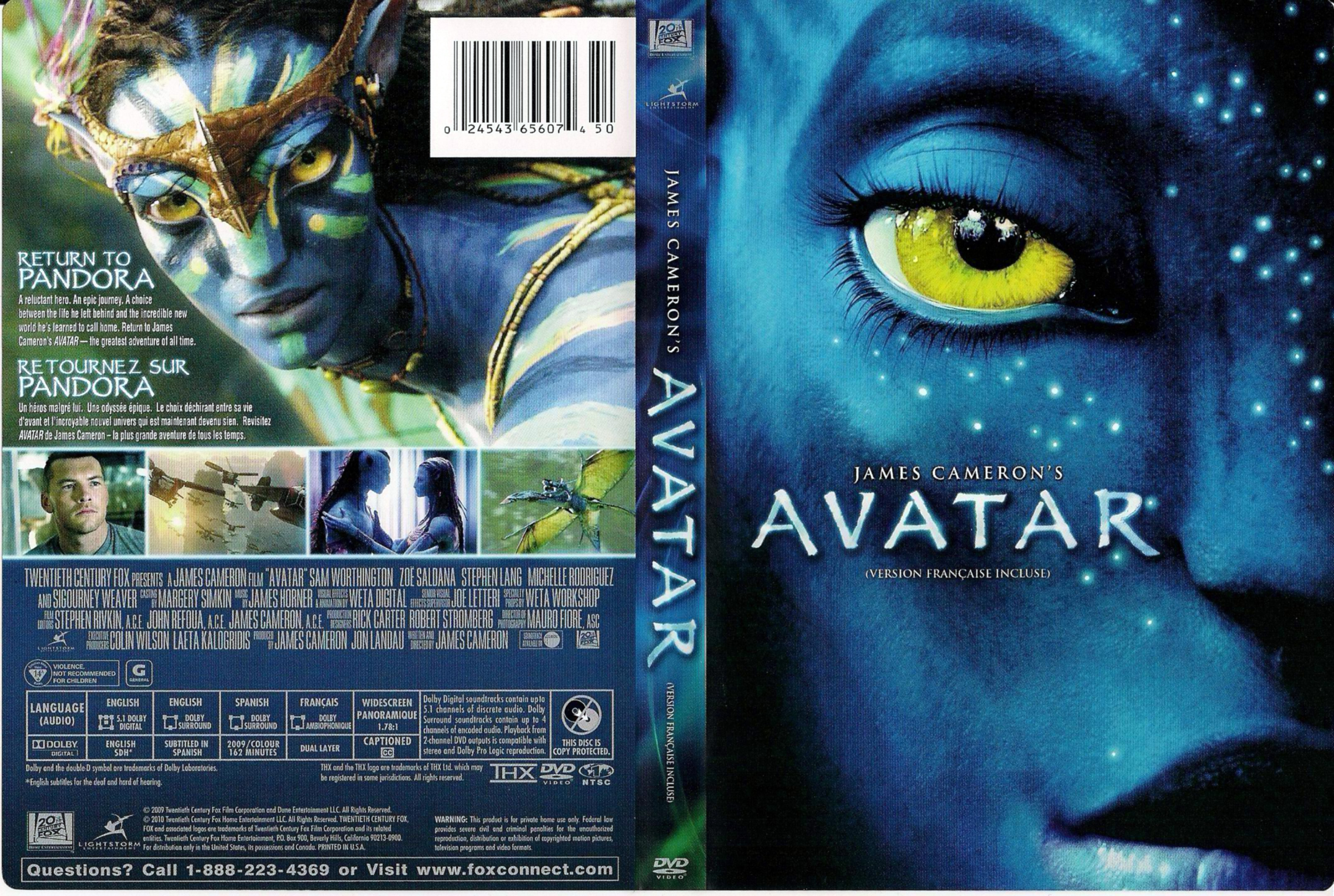 Jaquette DVD Avatar (Canadienne)