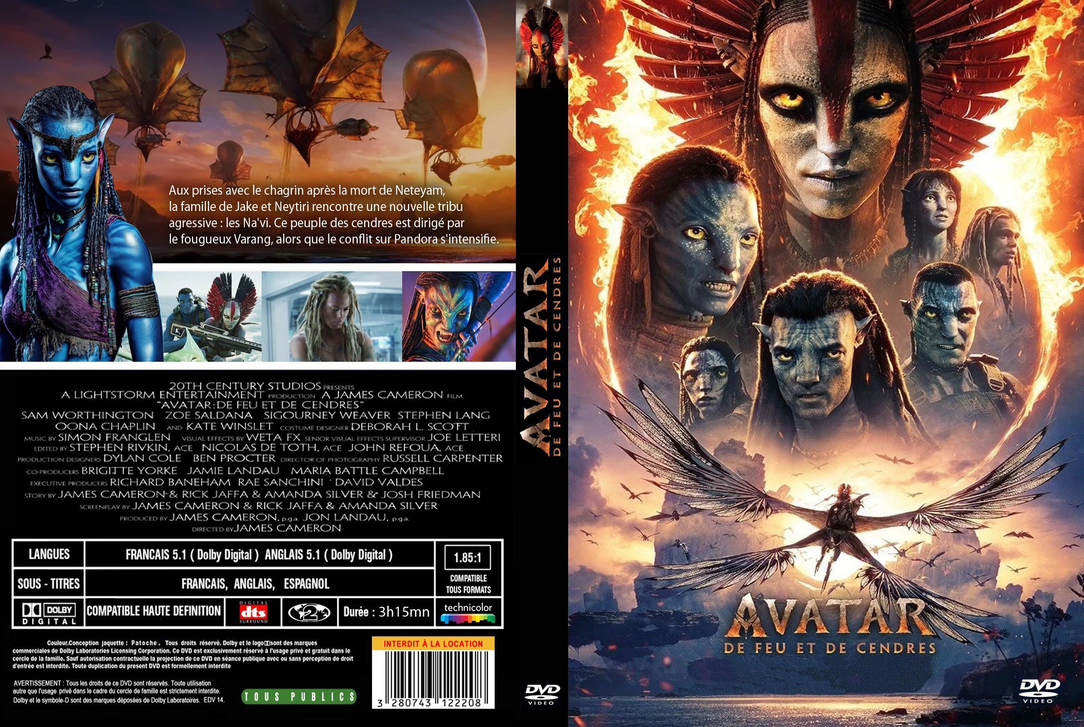 Jaquette DVD Avatar de feu et de cendres custom