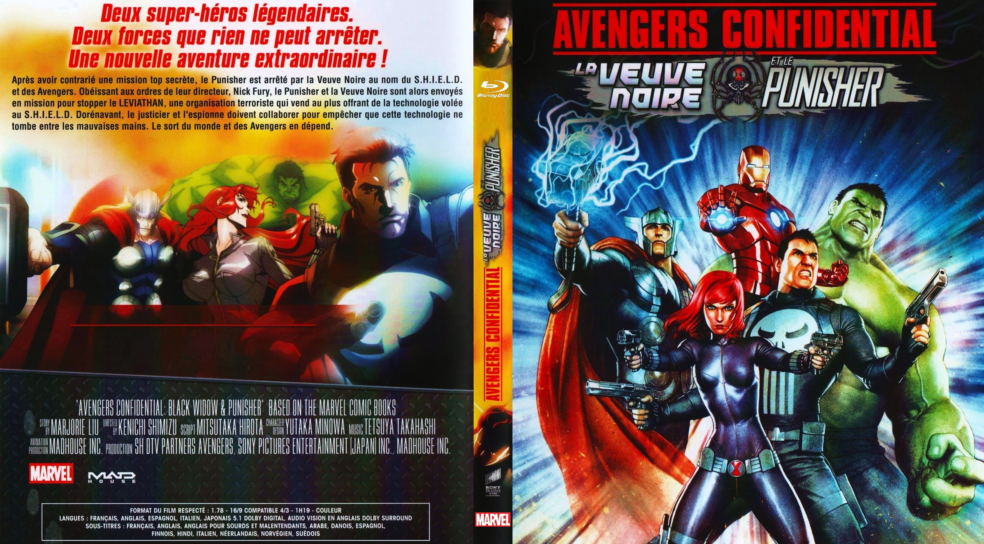 Jaquette DVD Avengers Confidential La Veuve Noire et le Punisher  BLU RAY custom