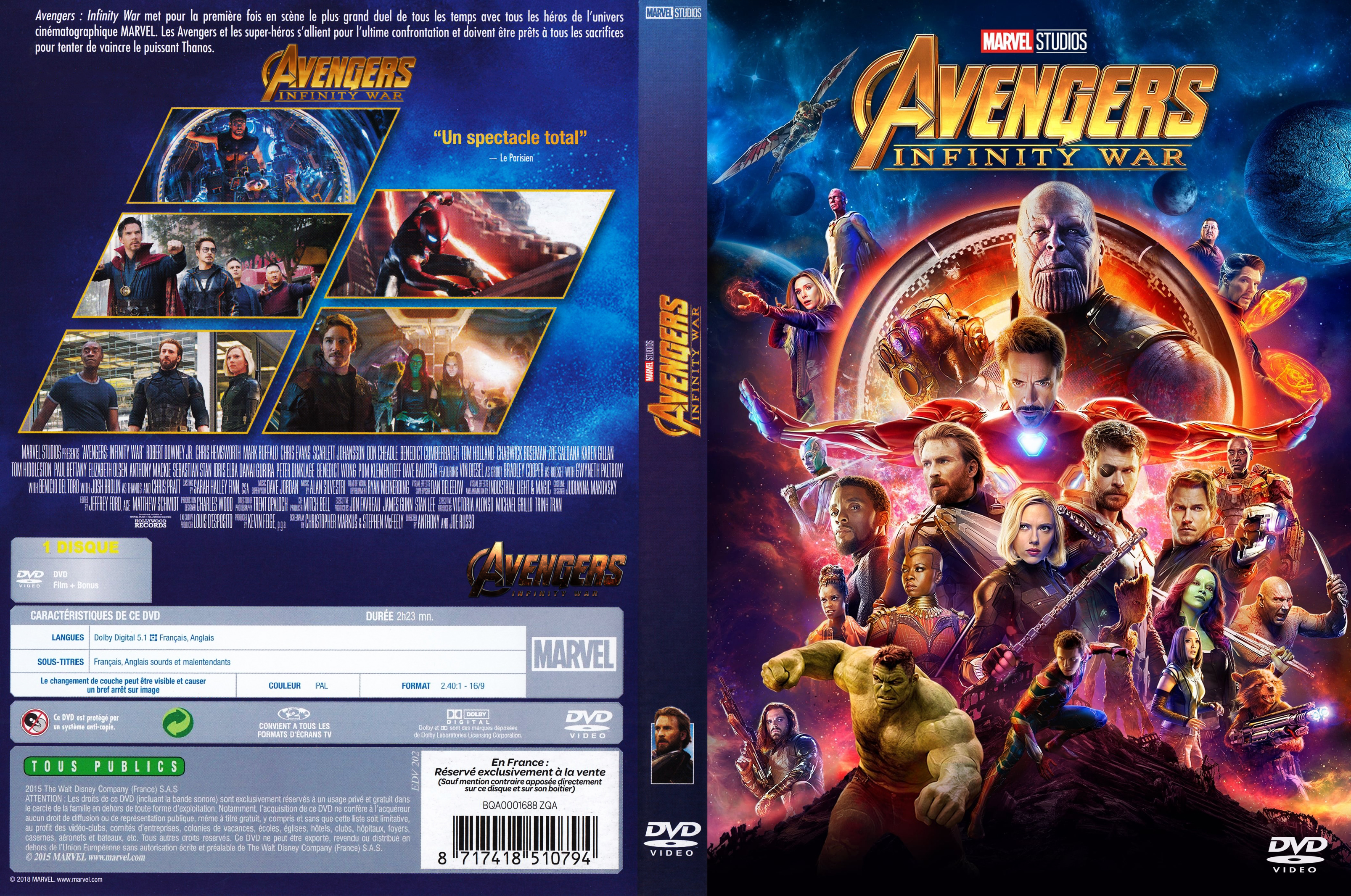 Jaquette DVD Avengers Infinity War custom