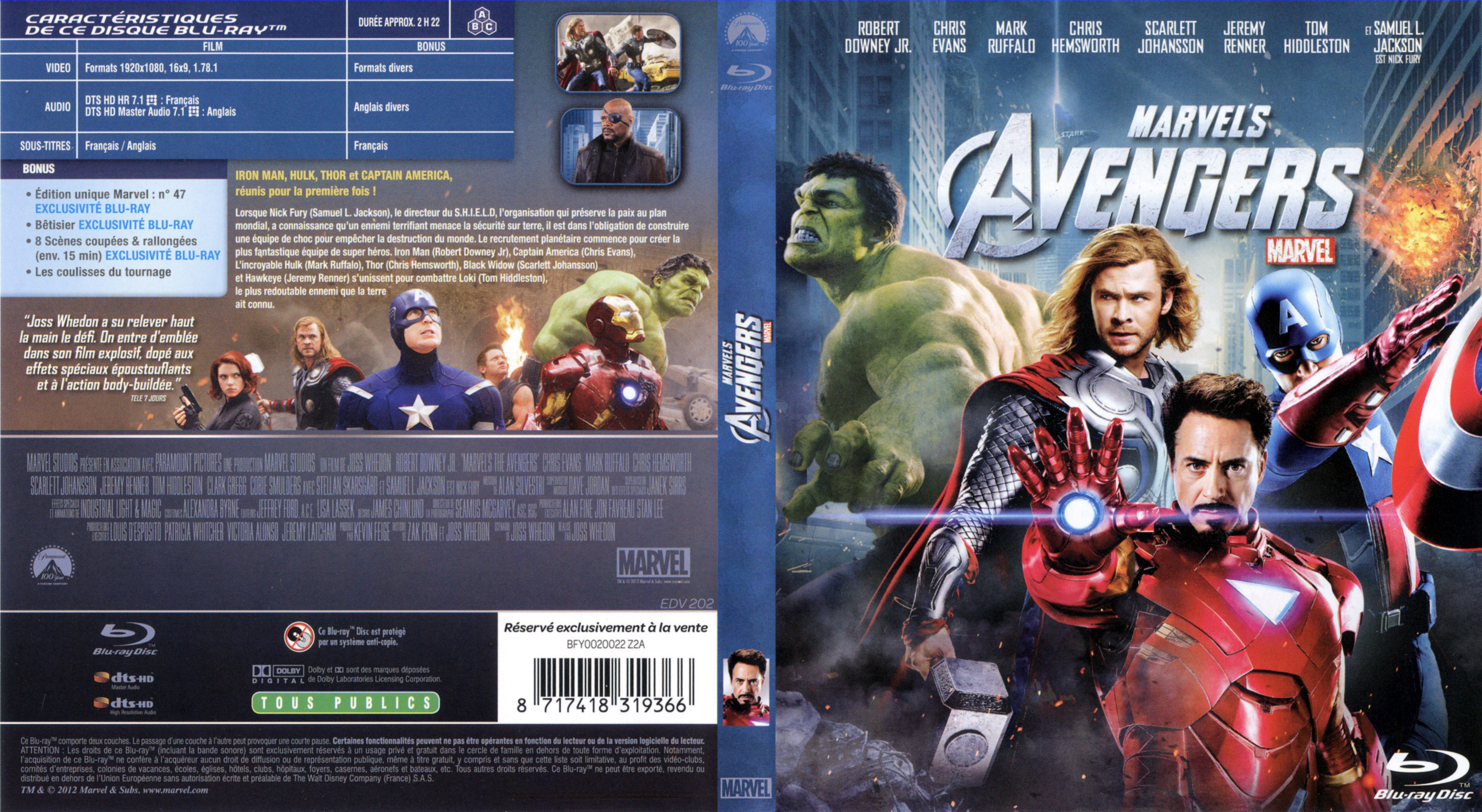 Jaquette DVD Avengers (BLU-RAY)