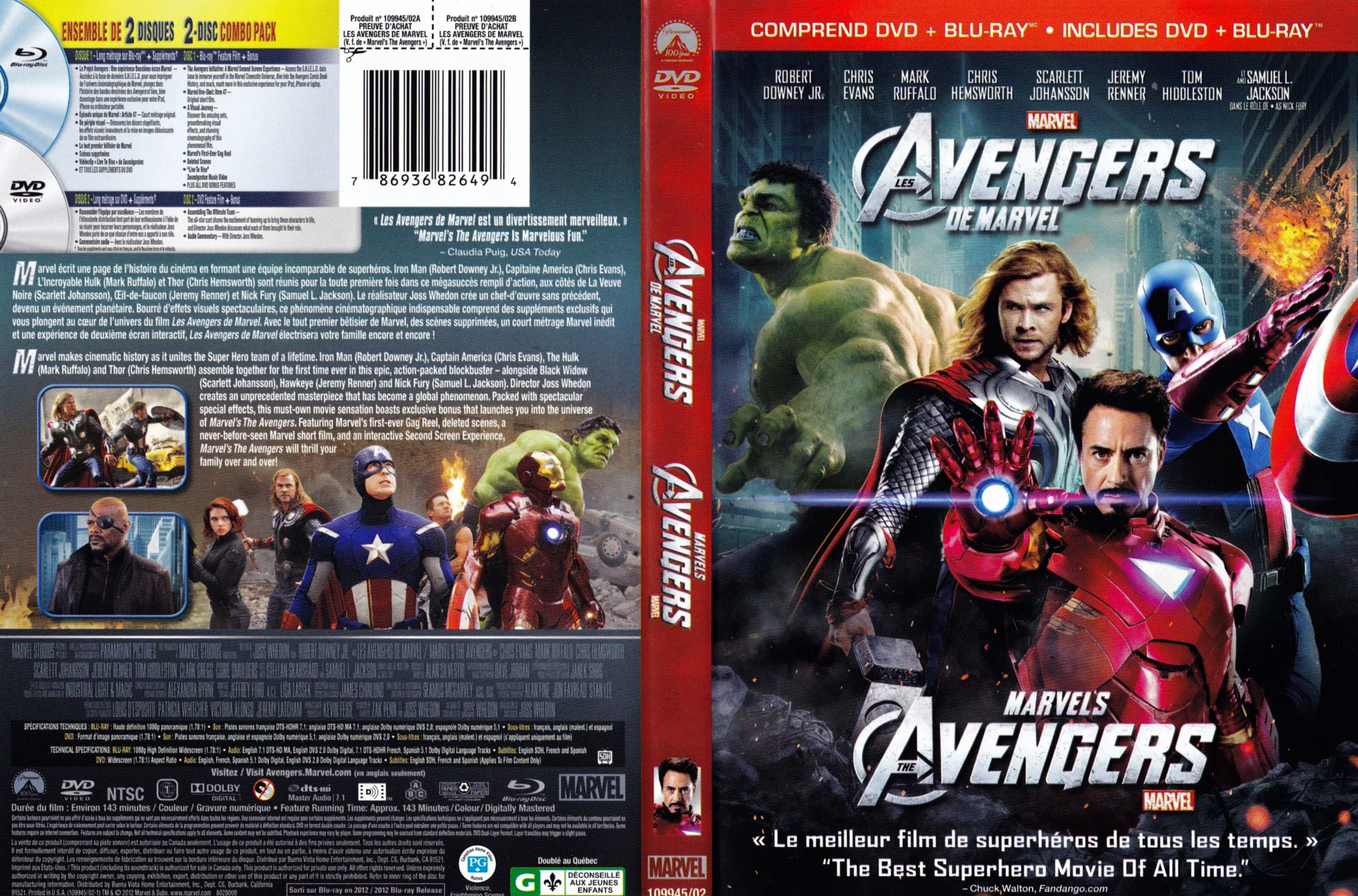 Jaquette DVD Avengers (Canadienne)