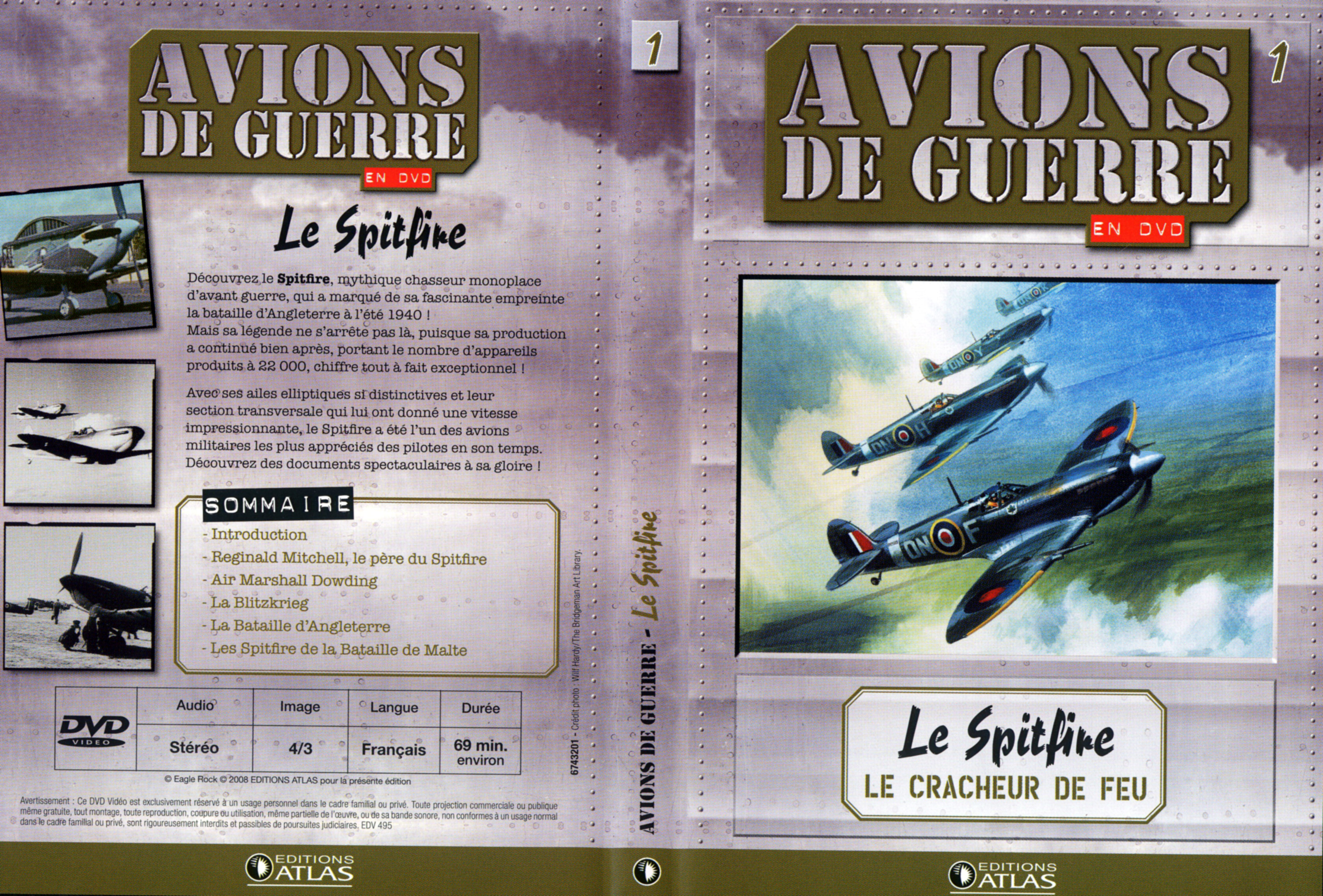 Jaquette DVD Avions de guerre en DVD vol 01