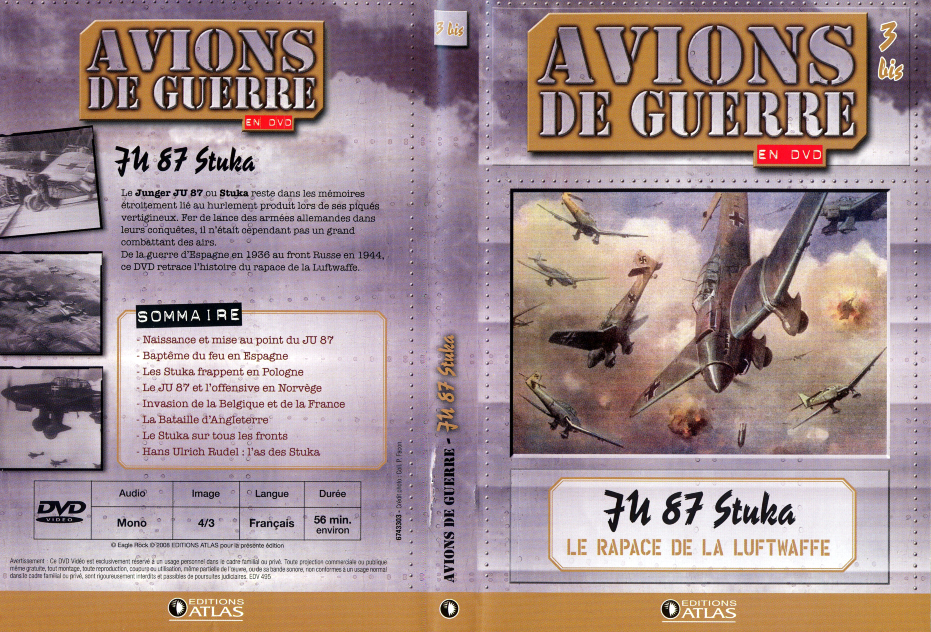 Jaquette DVD Avions de guerre en DVD vol 03 bis