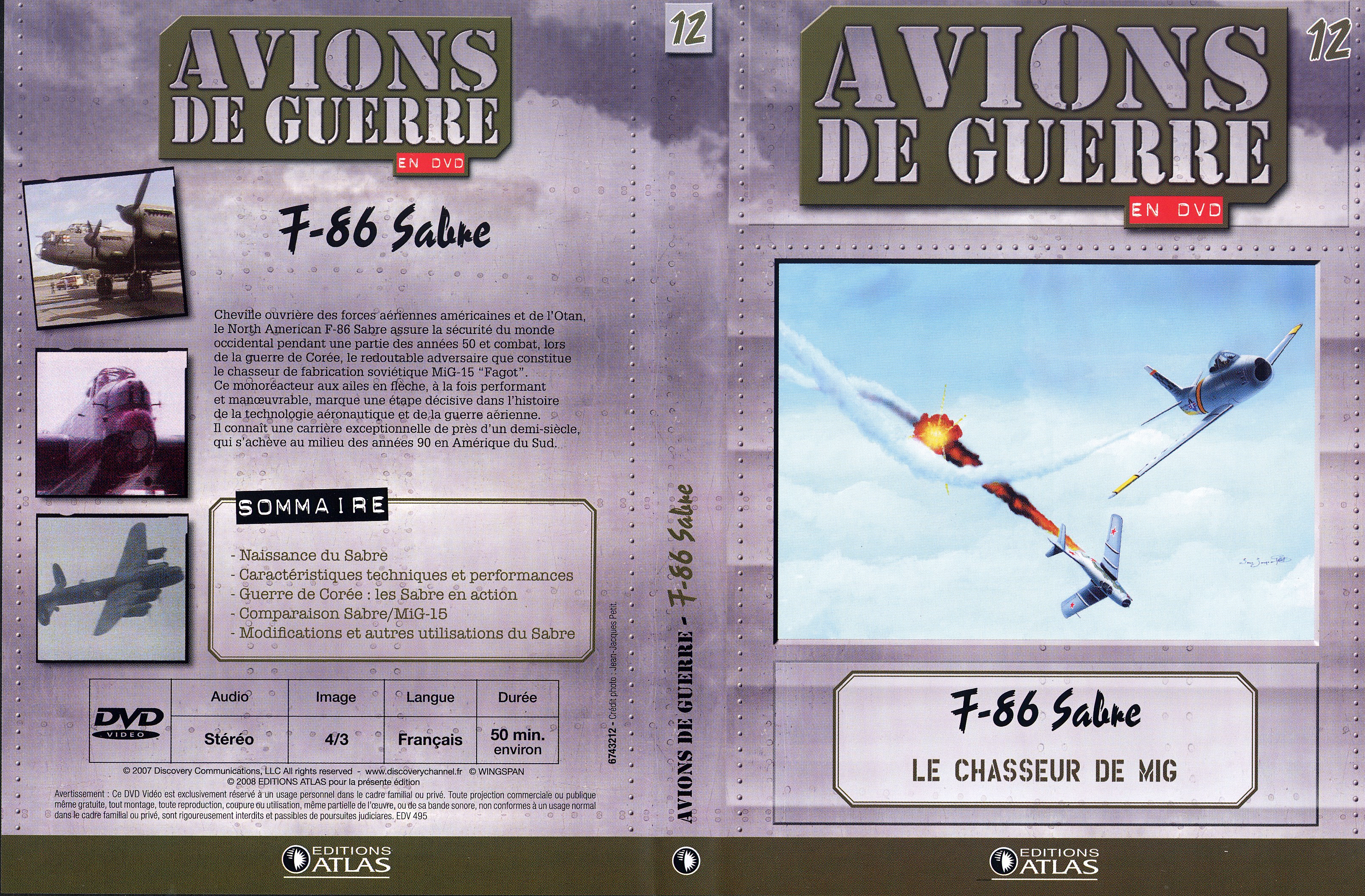 Jaquette DVD Avions de guerre en DVD vol 12