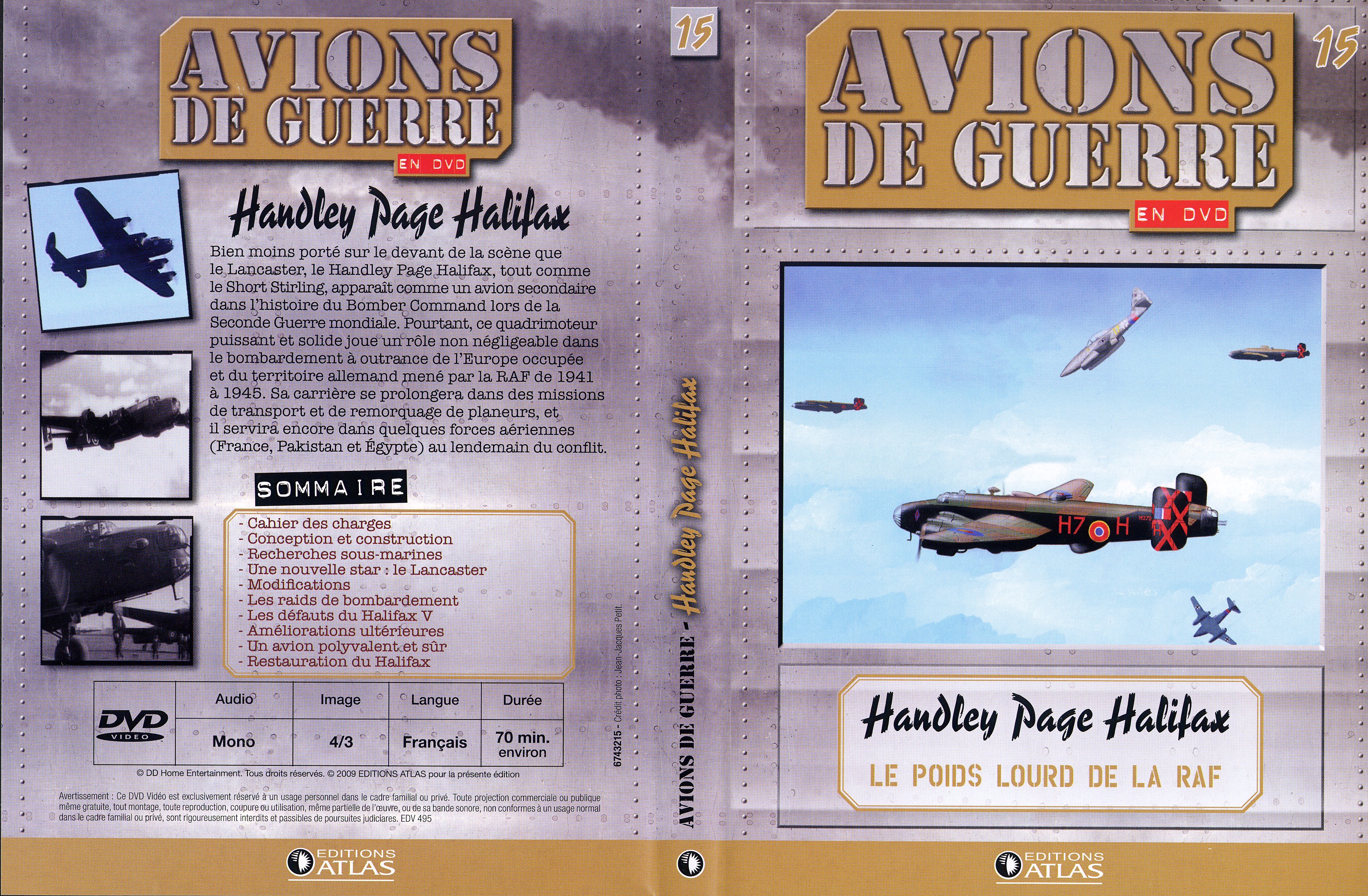 Jaquette DVD Avions de guerre en DVD vol 15