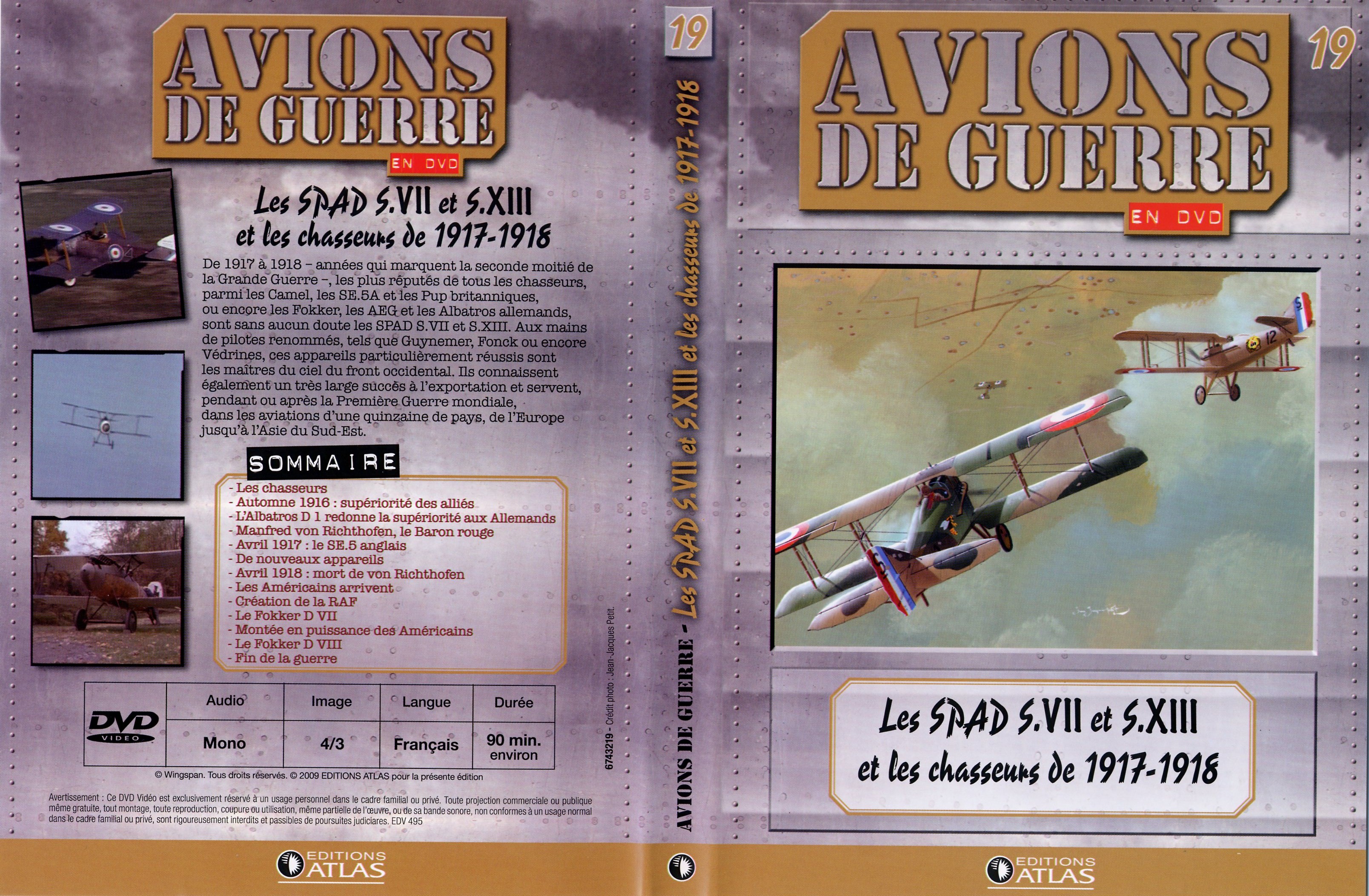 Jaquette DVD Avions de guerre en DVD vol 19