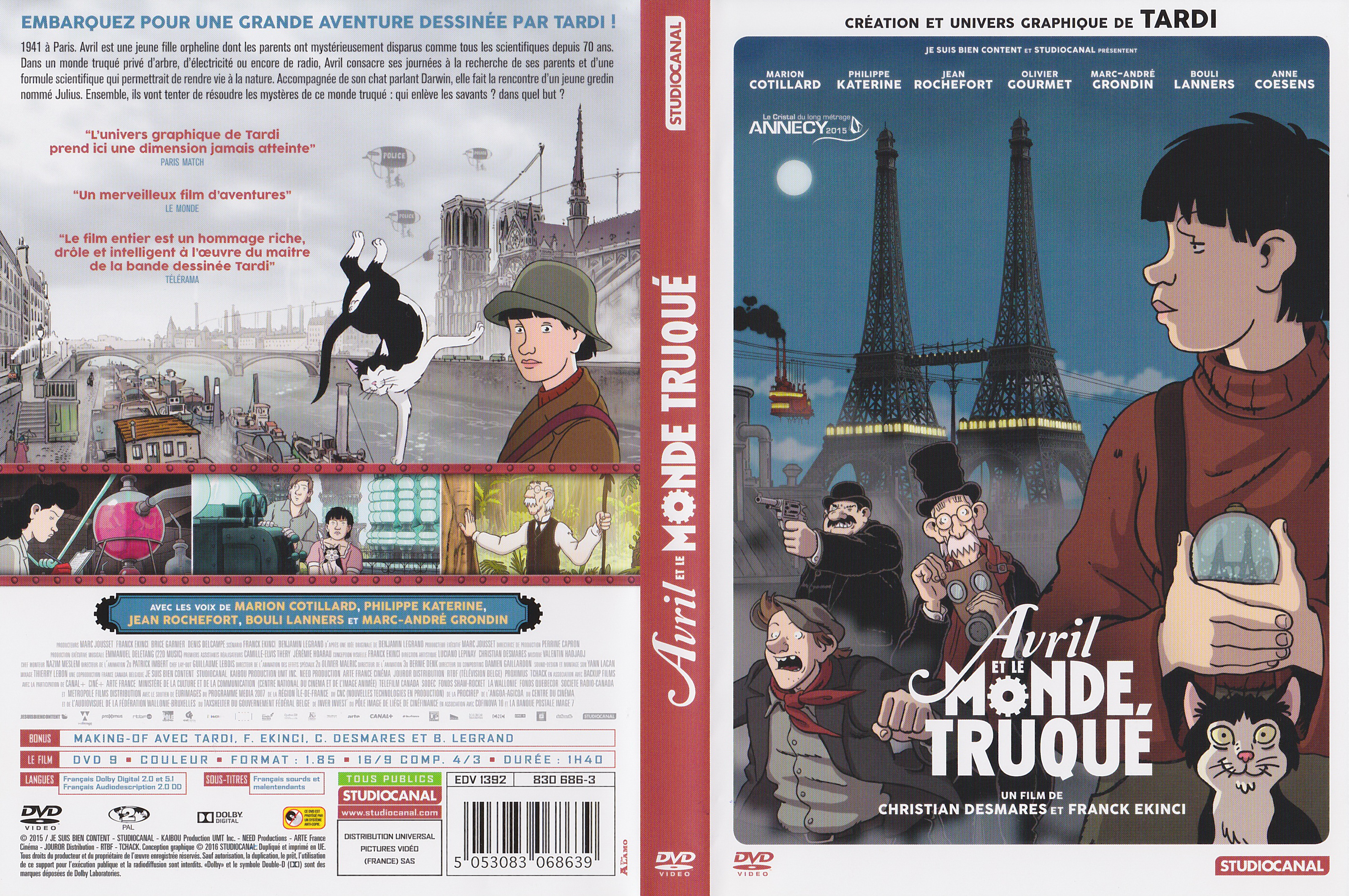 Jaquette DVD Avril et le monde truqu