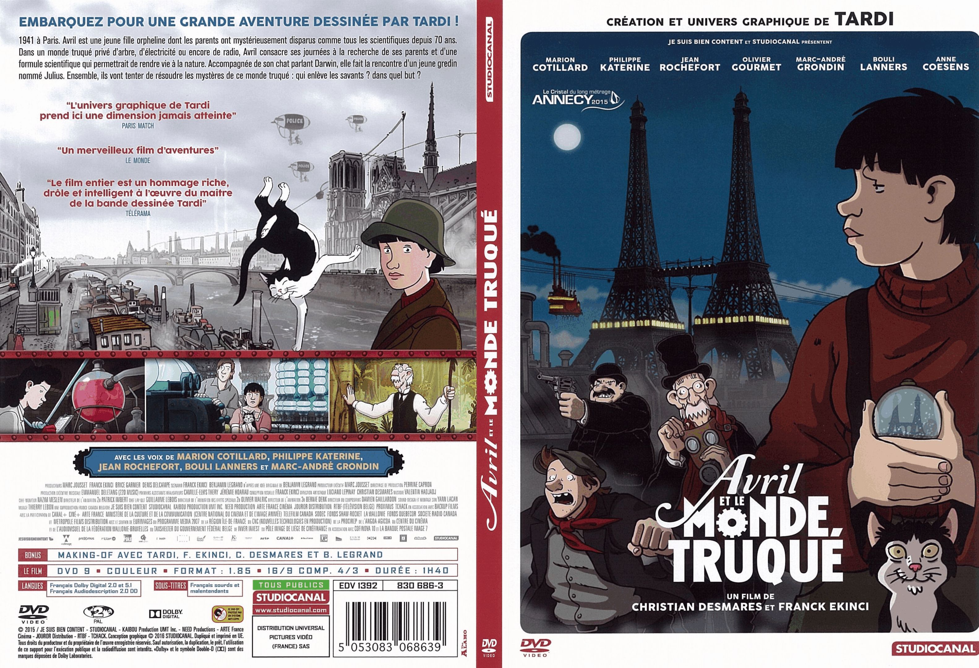 Jaquette DVD Avril et le monde truqu - SLIM