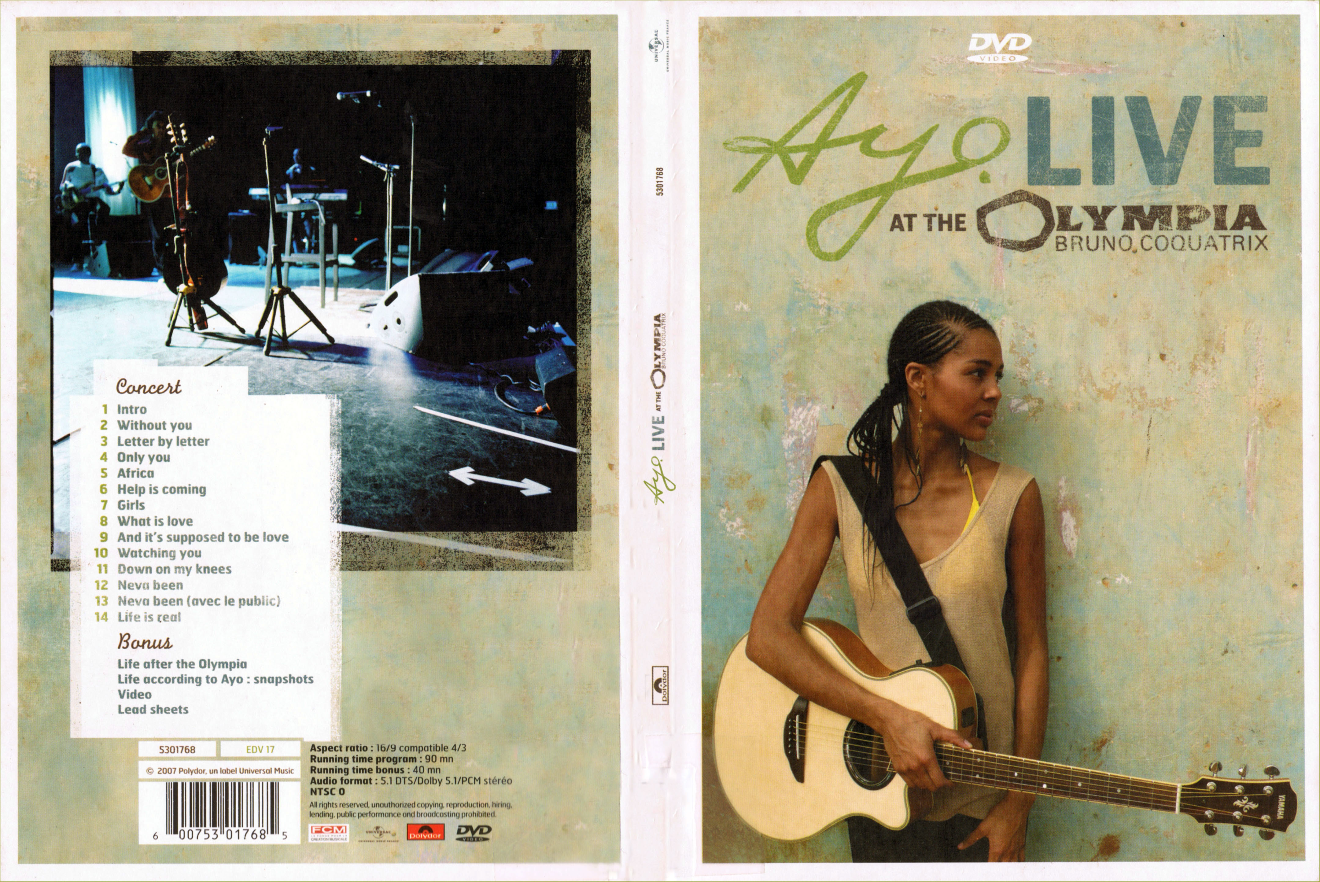 Jaquette DVD Ayo live at the olympia